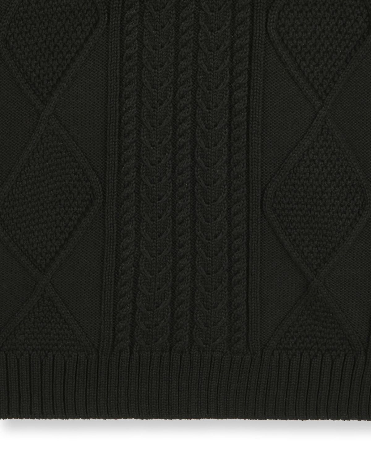 비슬로우(BESLOW) FISHERMAN CABLE KNIT HOODIE BLACK