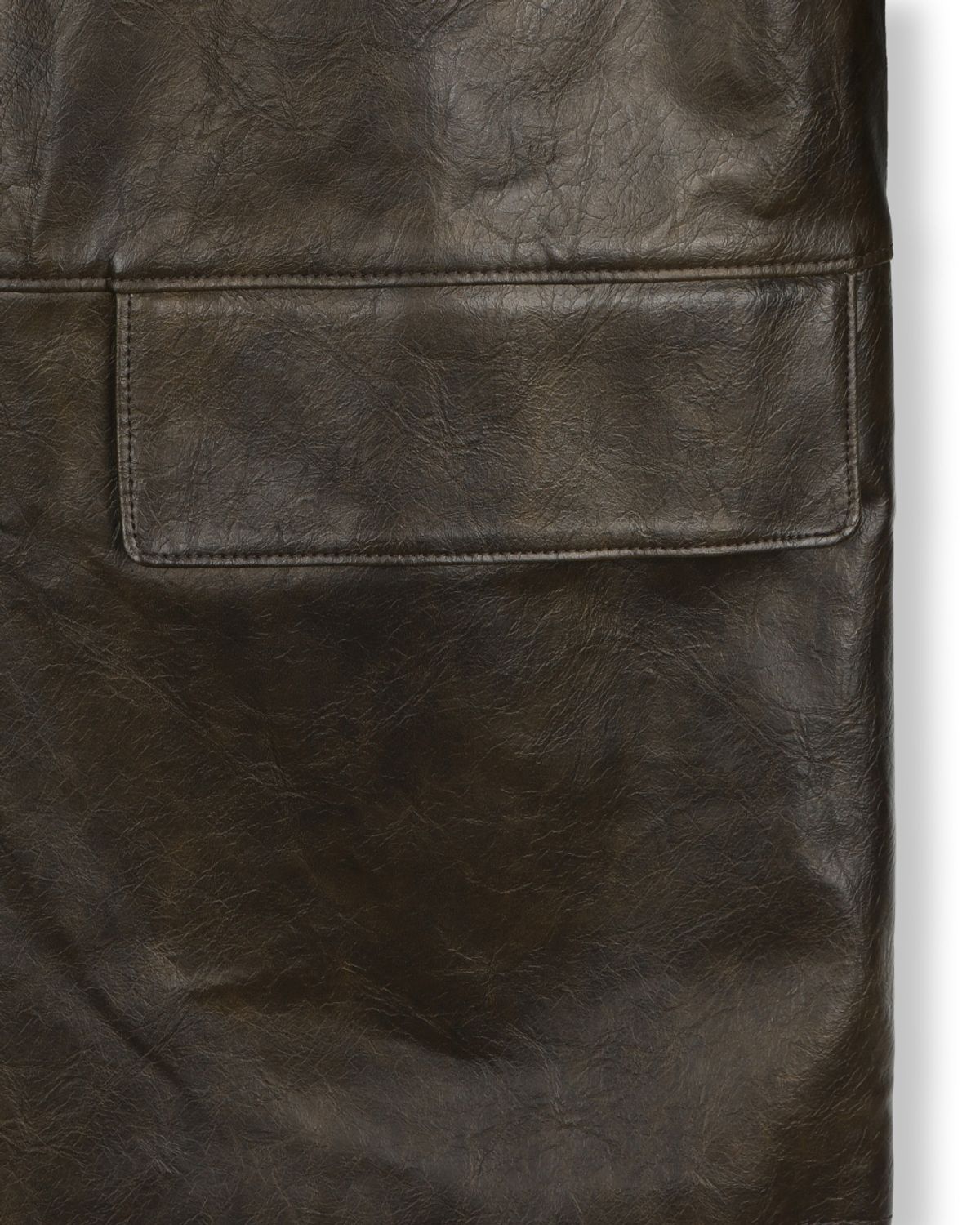 비슬로우(BESLOW) WASHED LEATHER CAR COAT BROWN