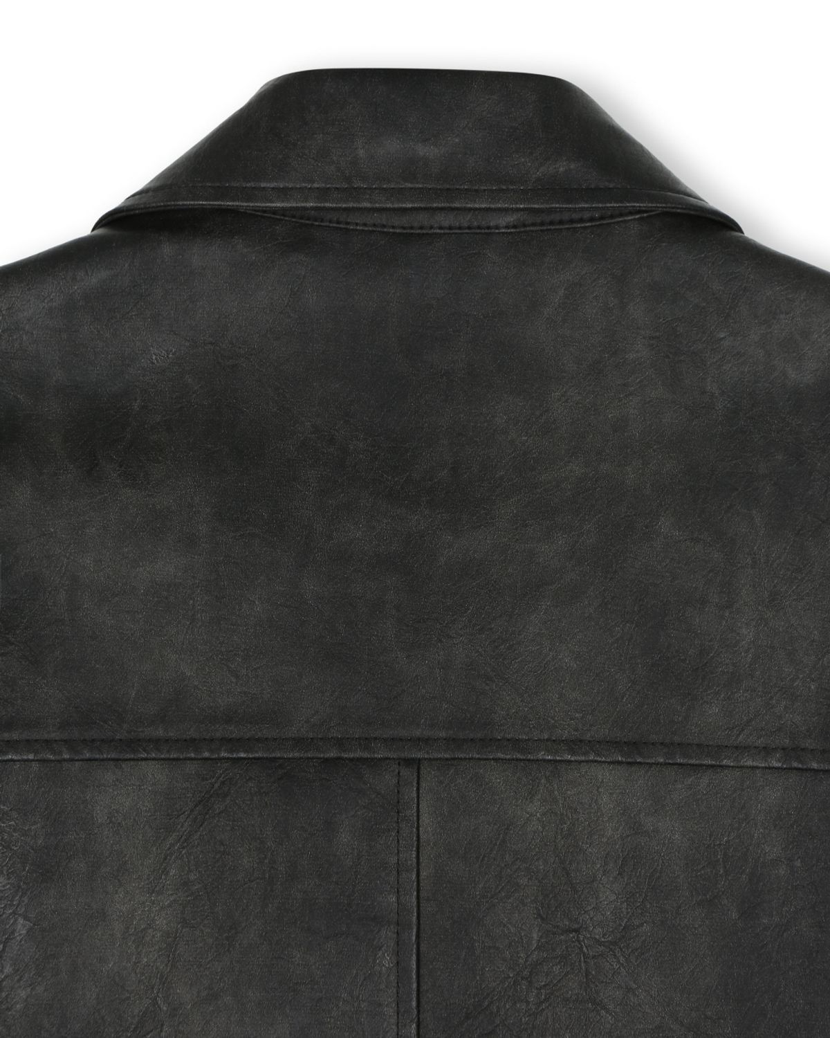 비슬로우(BESLOW) WASHED LEATHER CAR COAT BLACK