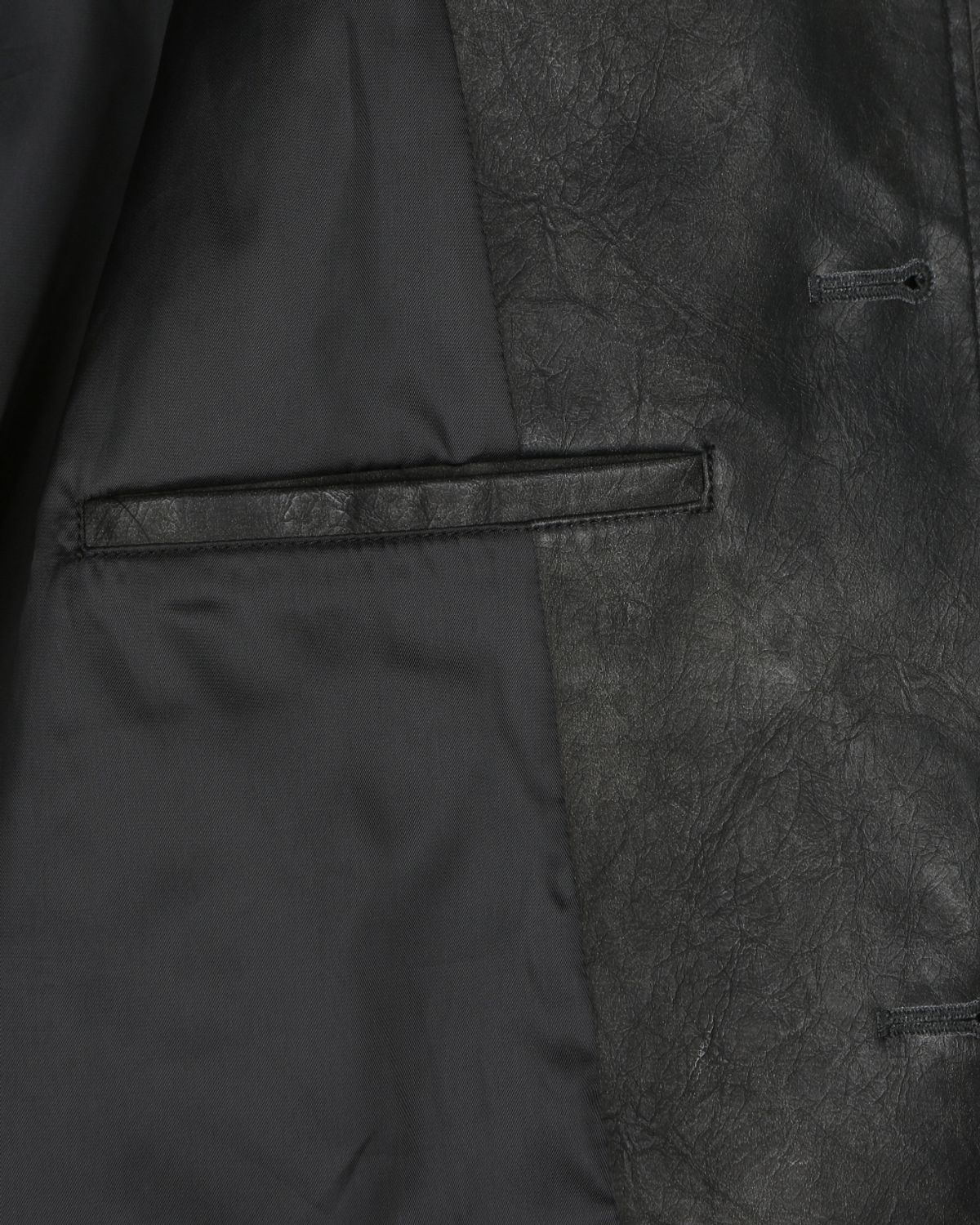 비슬로우(BESLOW) WASHED LEATHER CAR COAT BLACK