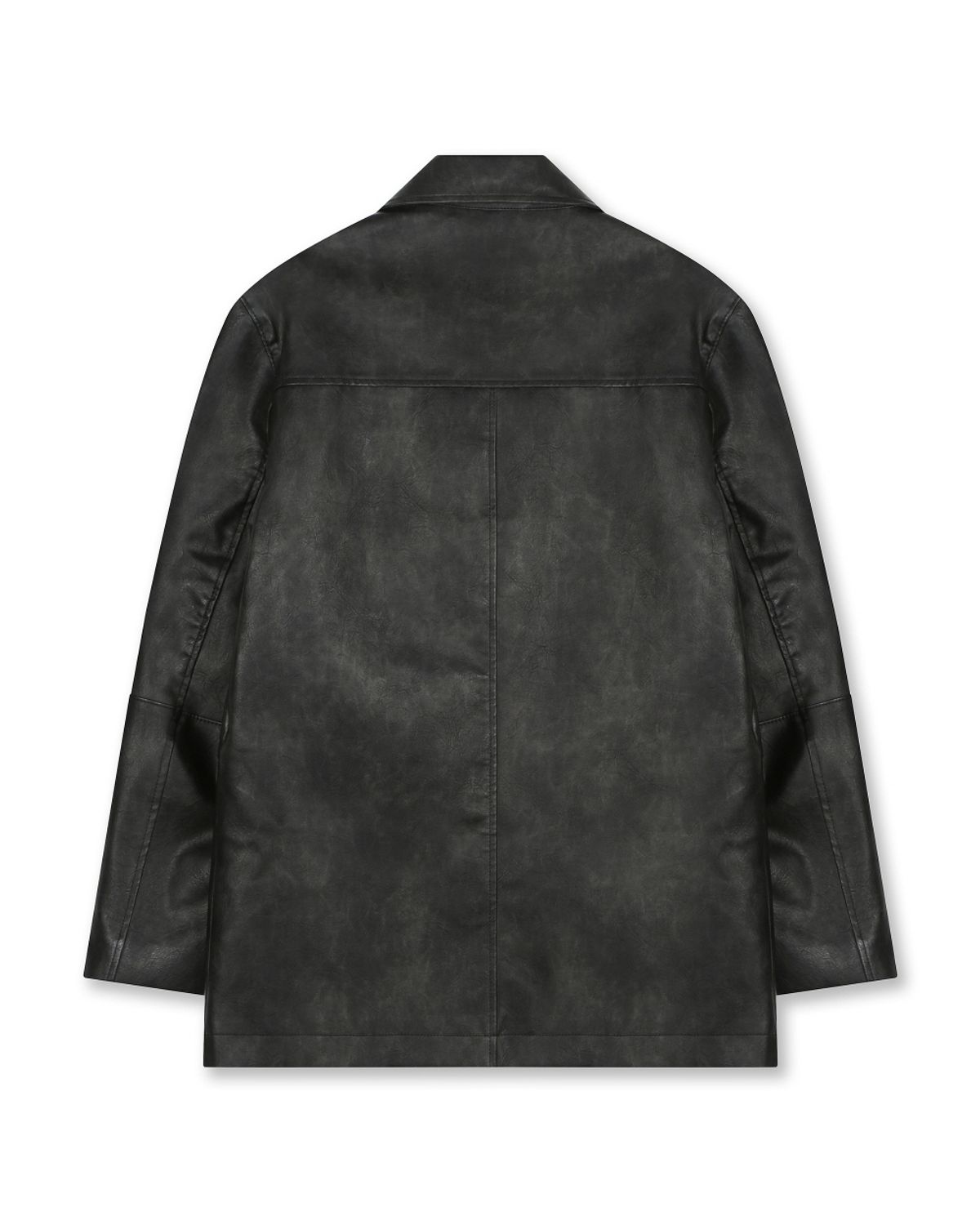 비슬로우(BESLOW) WASHED LEATHER CAR COAT BLACK