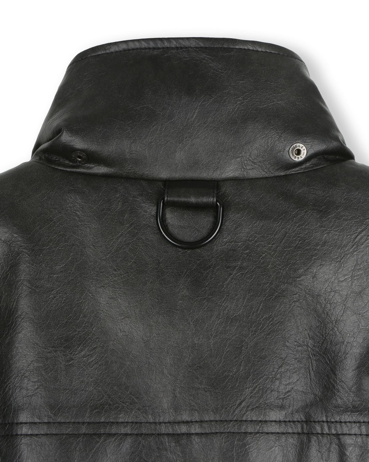 비슬로우(BESLOW) BIG POCKET HOODED LEATHER JUMPER BLACK