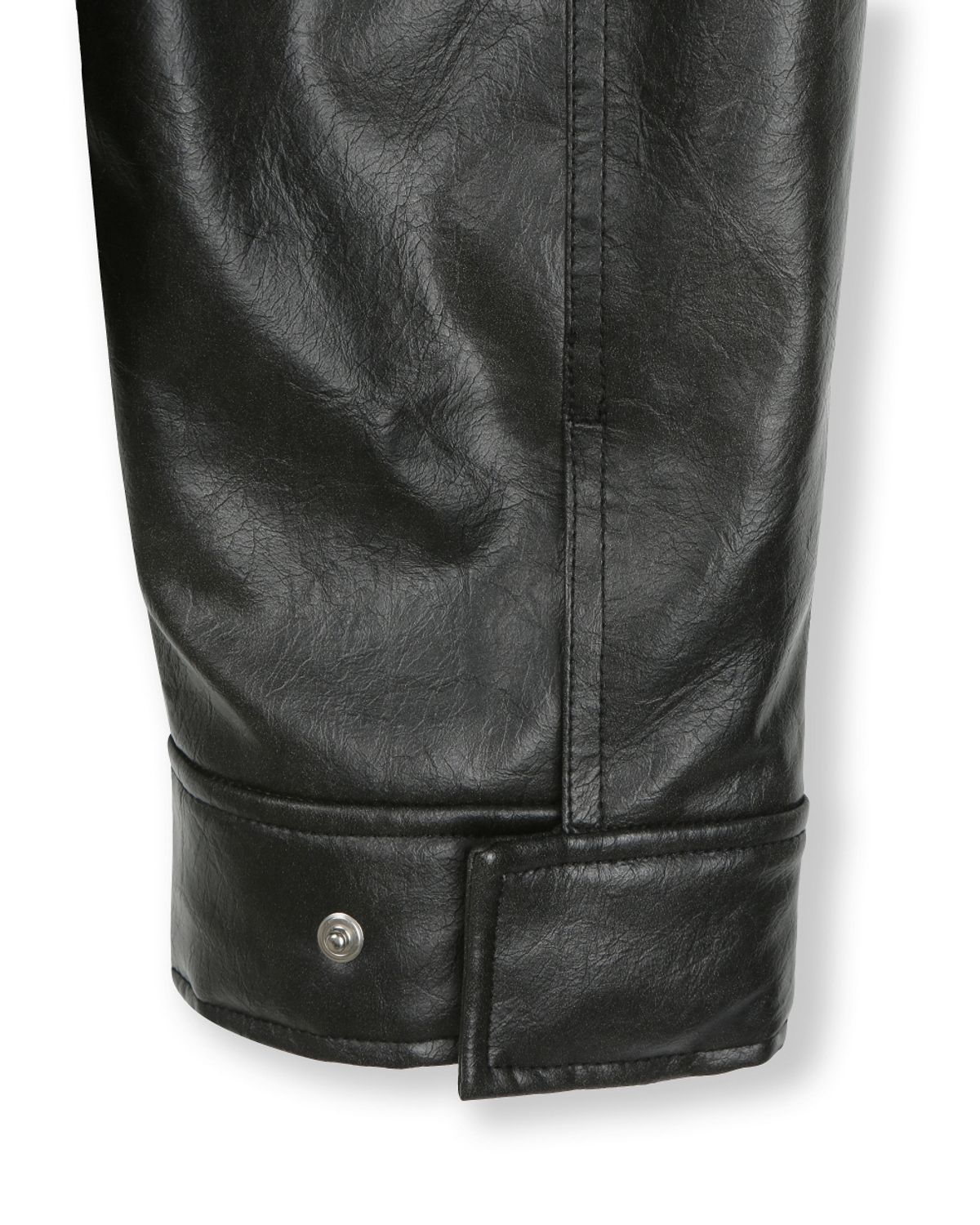 비슬로우(BESLOW) BIG POCKET HOODED LEATHER JUMPER BLACK