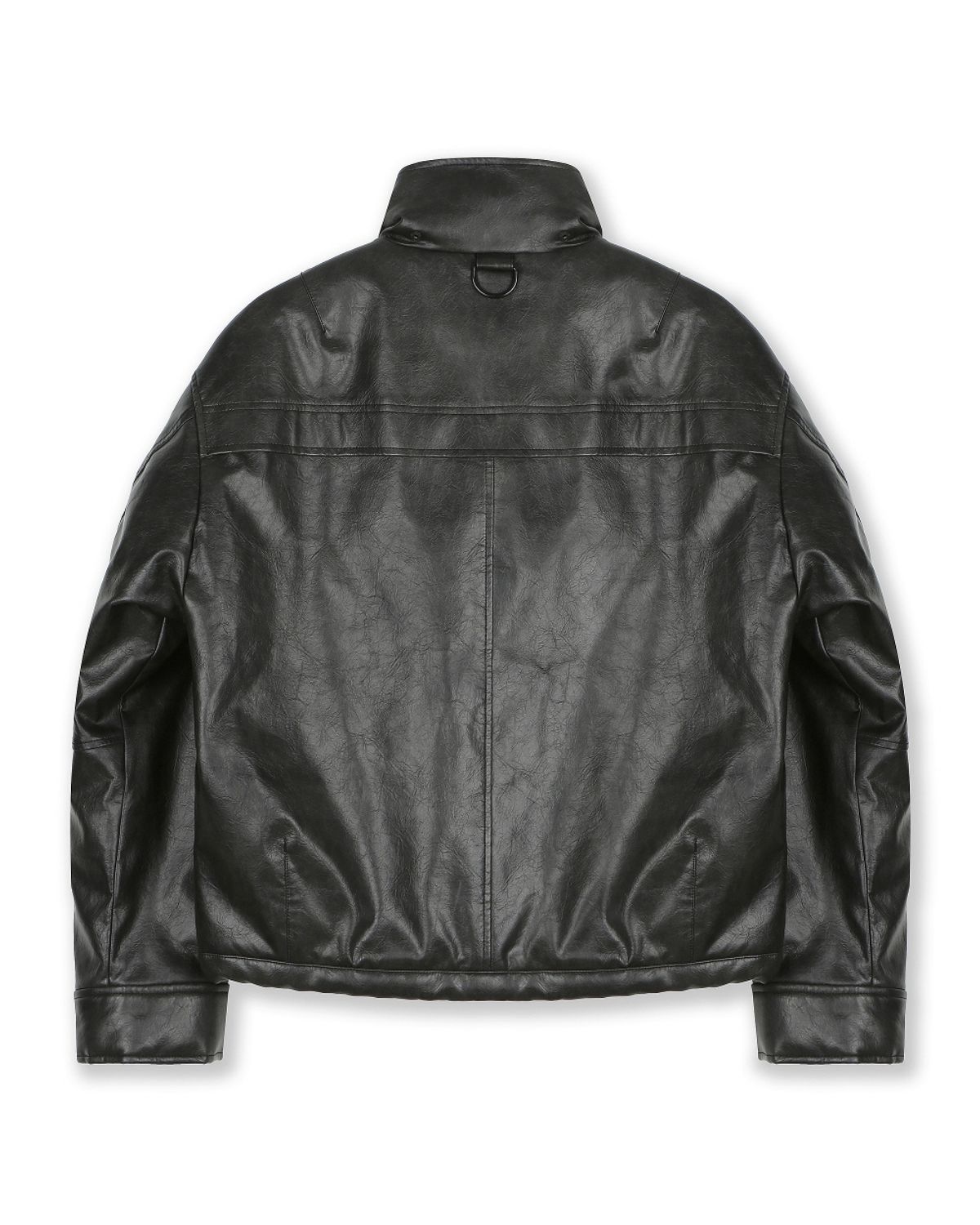 비슬로우(BESLOW) BIG POCKET HOODED LEATHER JUMPER BLACK