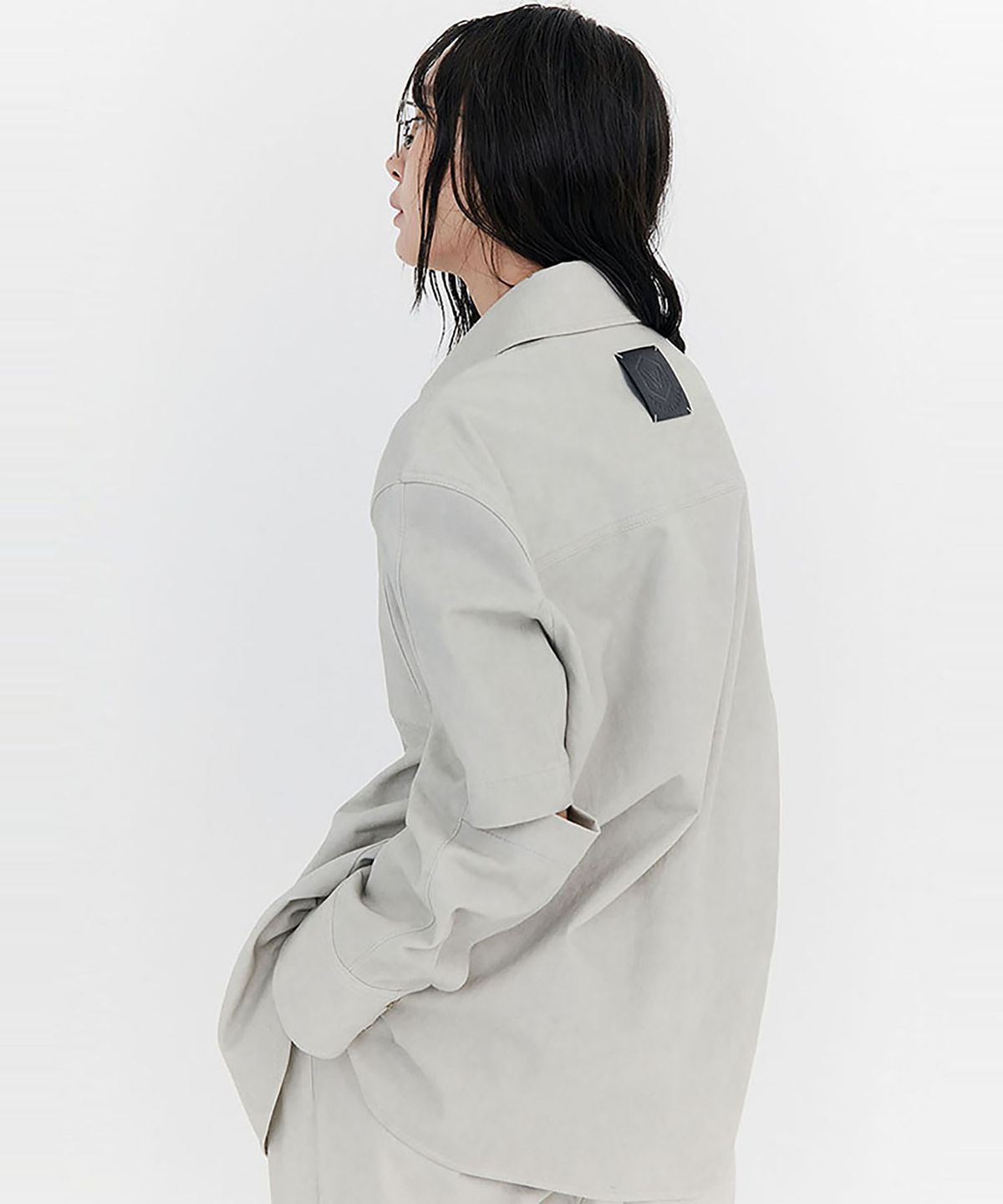 분더캄머(WNDERKAMMER) Open Point Washed Shirt_Grey(오픈 포인트 워싱 셔츠_그레이)