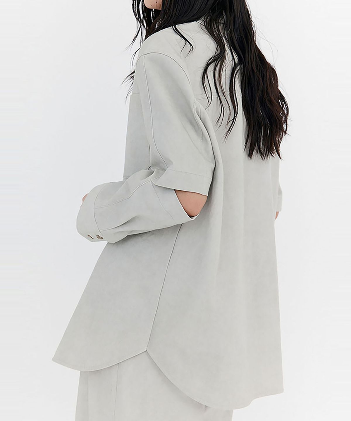 분더캄머(WNDERKAMMER) Open Point Washed Shirt_Grey(오픈 포인트 워싱 셔츠_그레이)