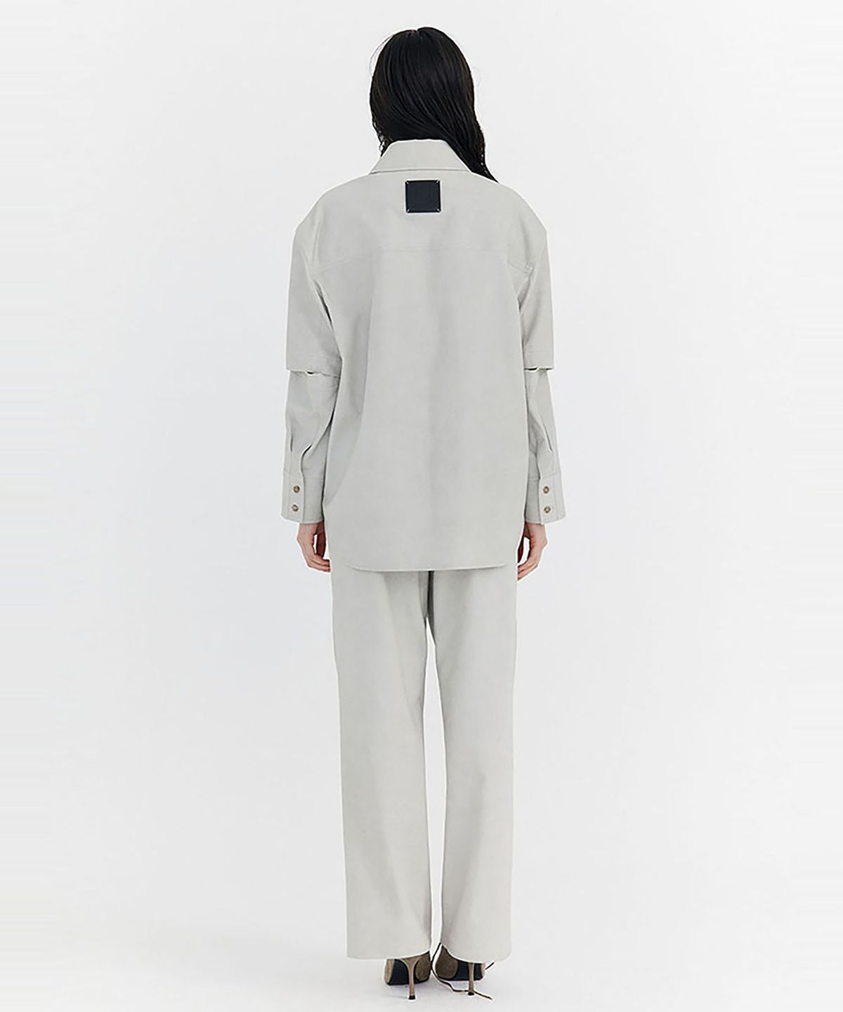 분더캄머(WNDERKAMMER) Open Point Washed Shirt_Grey(오픈 포인트 워싱 셔츠_그레이)
