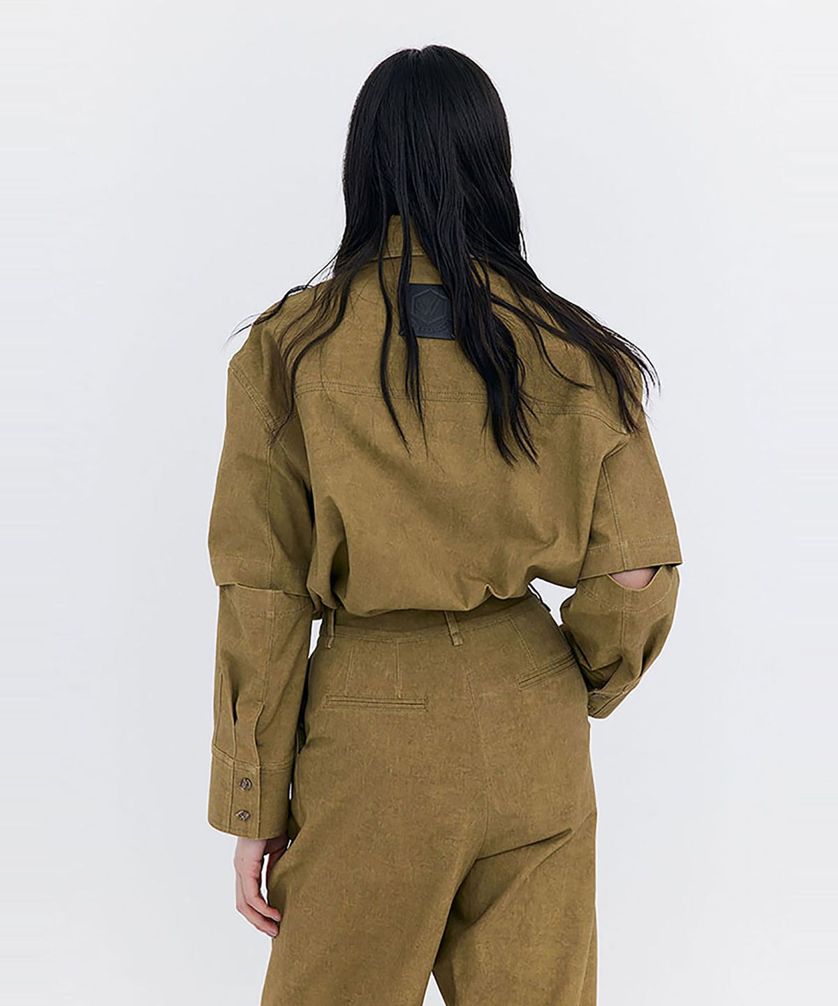 분더캄머(WNDERKAMMER) Open Point Washed Shirt_Khaki(오픈 포인트 워싱 셔츠_카키)