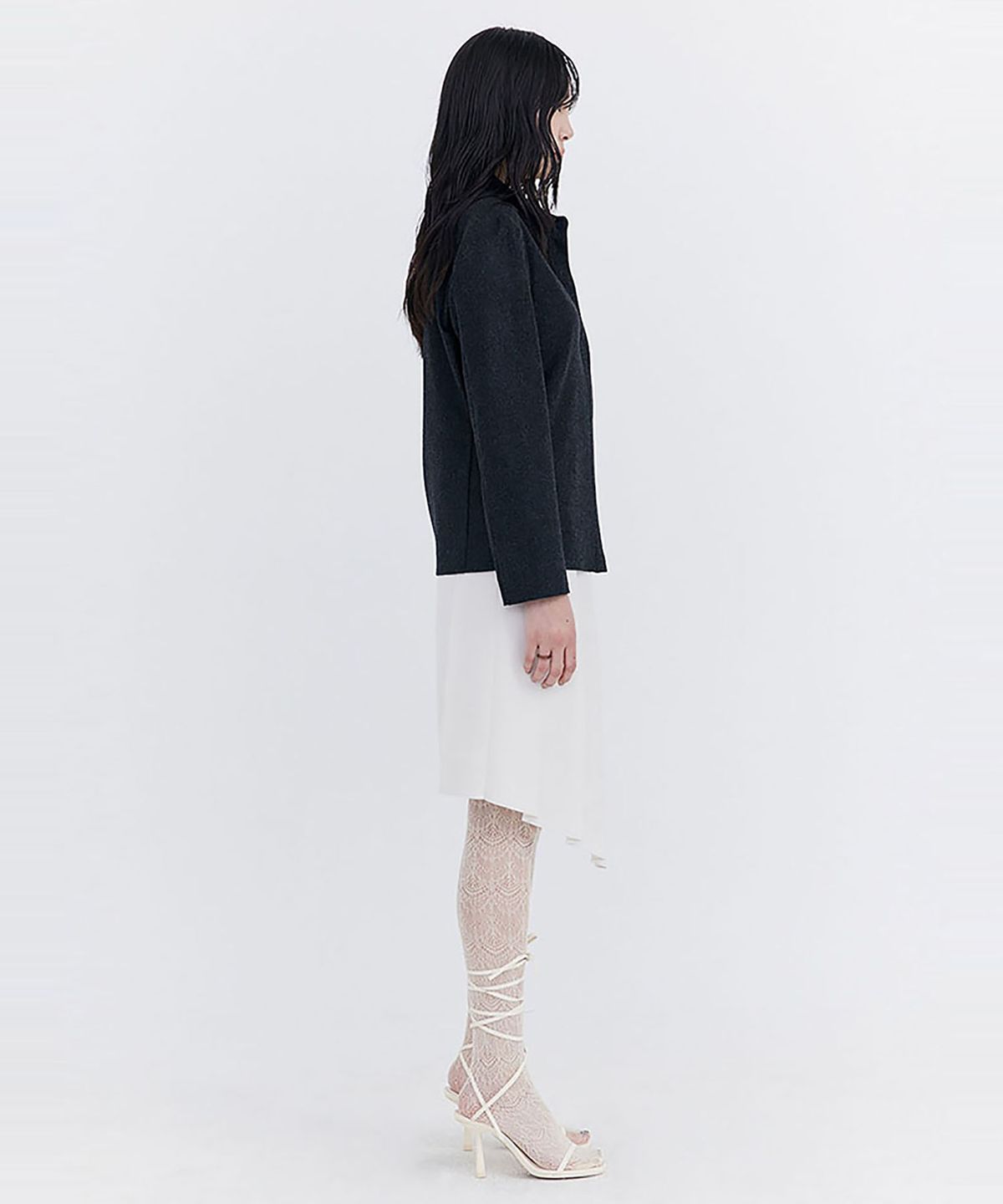 분더캄머(WNDERKAMMER) Wool Slim-Line Shirt_Charcoal(울 슬림 라인 셔츠_차콜)
