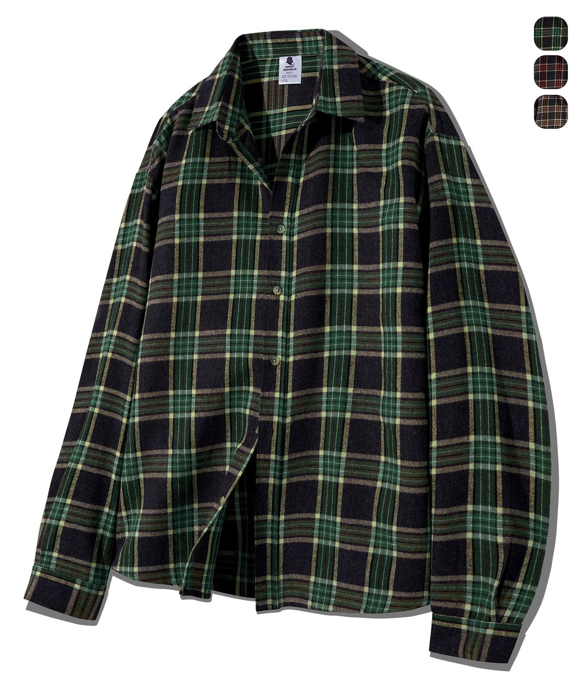 고스트리퍼블릭(GHOST REPUBLIC) Tartan 체크 오버핏 셔츠 3Color GLS-708