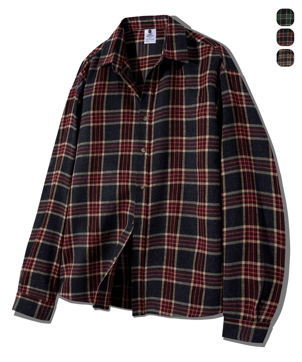 고스트리퍼블릭(GHOST REPUBLIC) Tartan 체크 오버핏 셔츠 3Color GLS-708