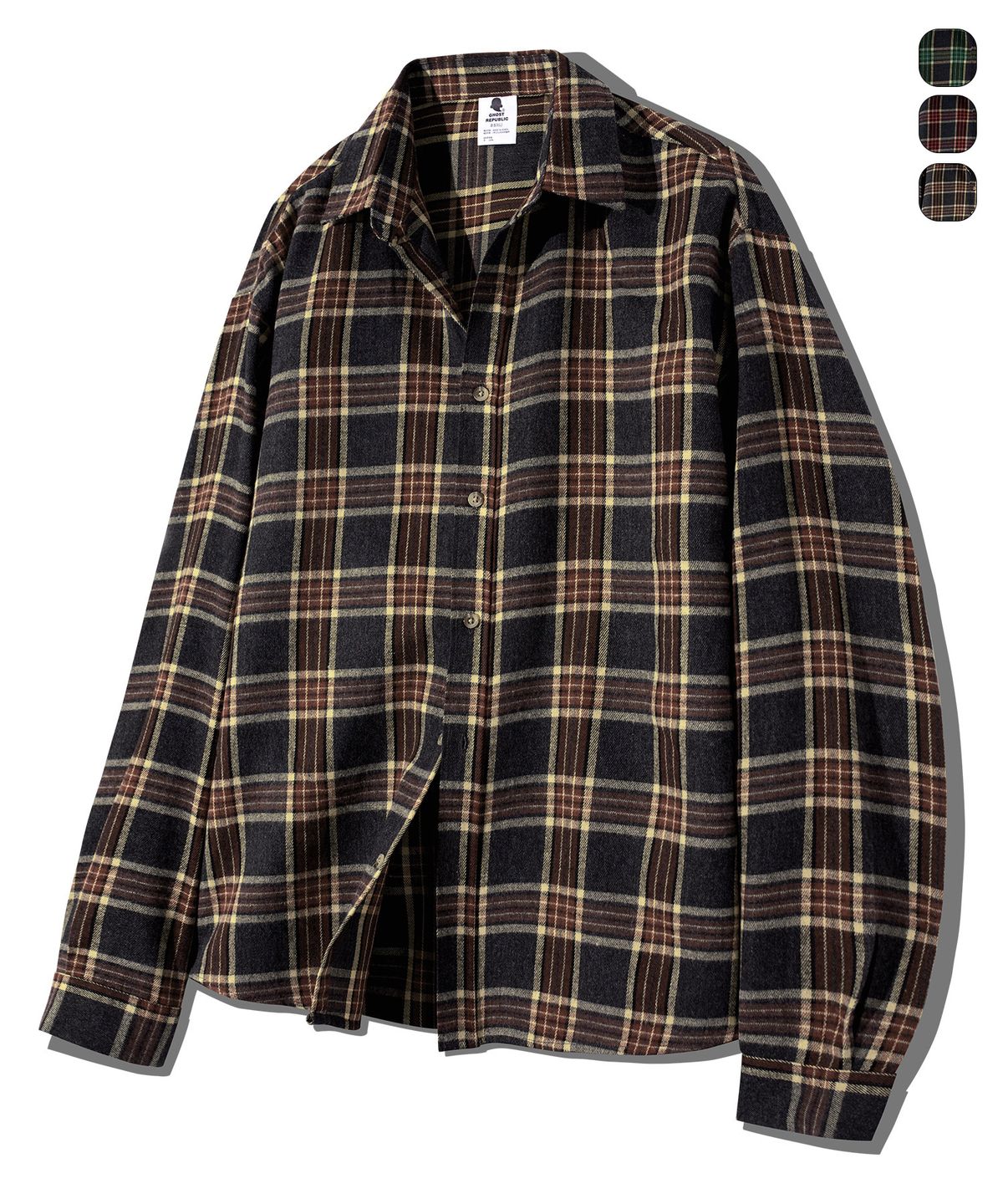 고스트리퍼블릭(GHOST REPUBLIC) Tartan 체크 오버핏 셔츠 3Color GLS-708