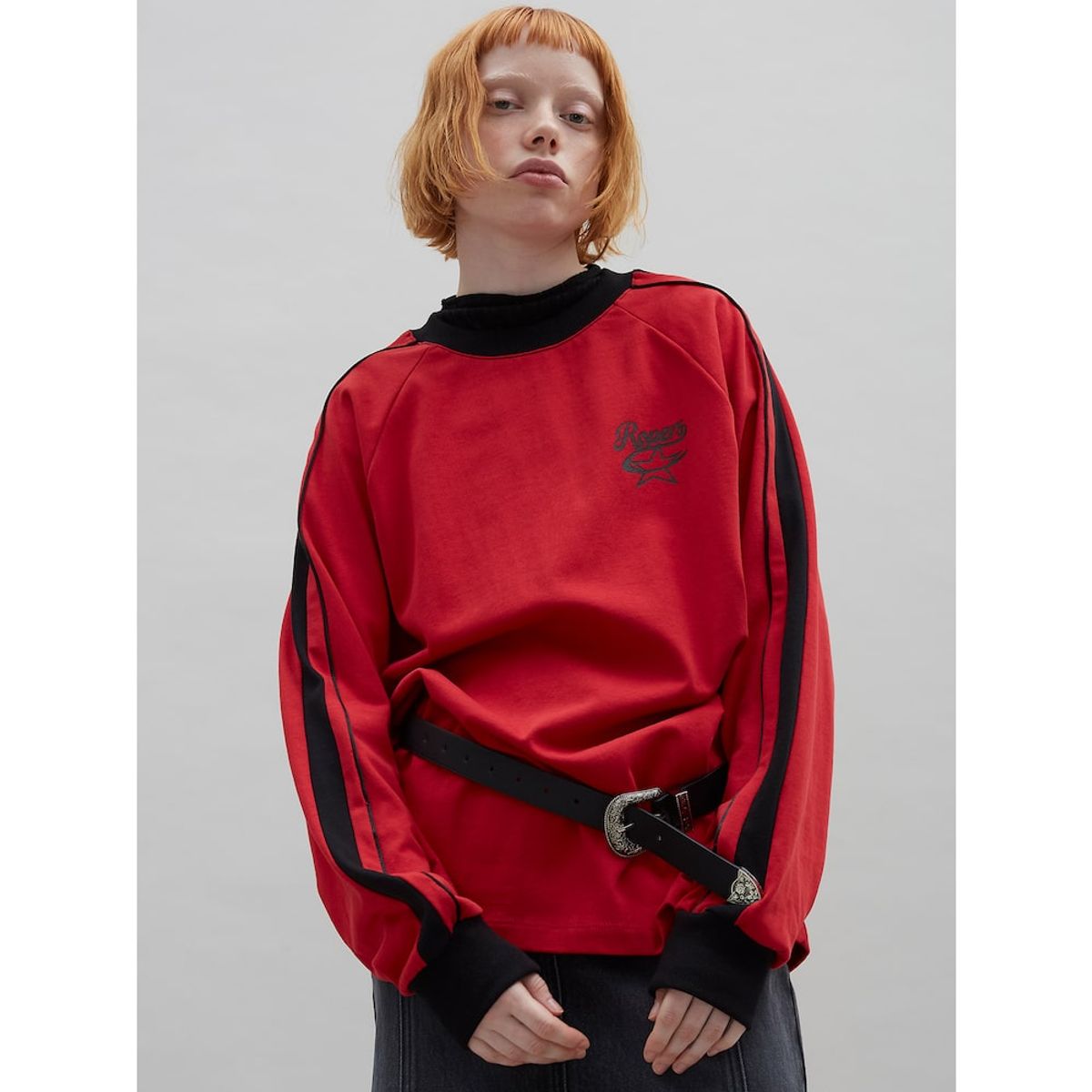 샌드 사운드(SAND SOUND) Piping Detail Raglan TShirt  Red