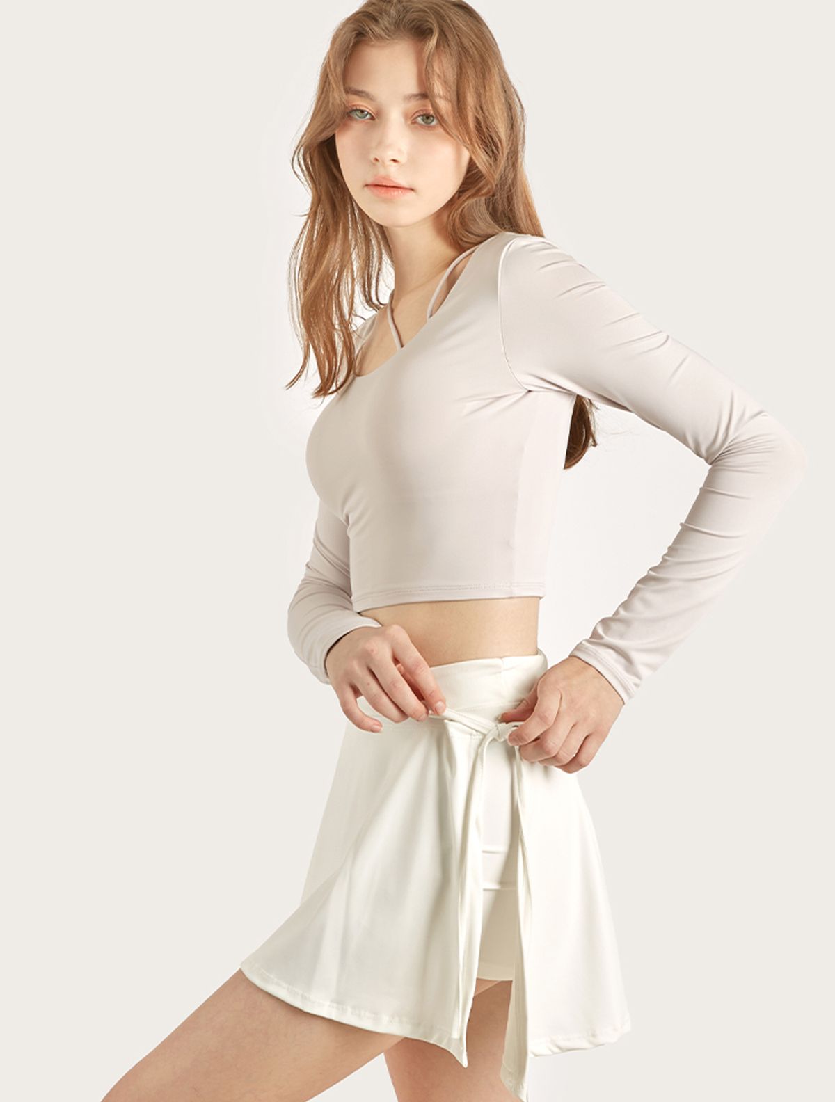 아이엠클레어(IMCLAIRE) 수영복 커버 팬츠 스커트 화이트