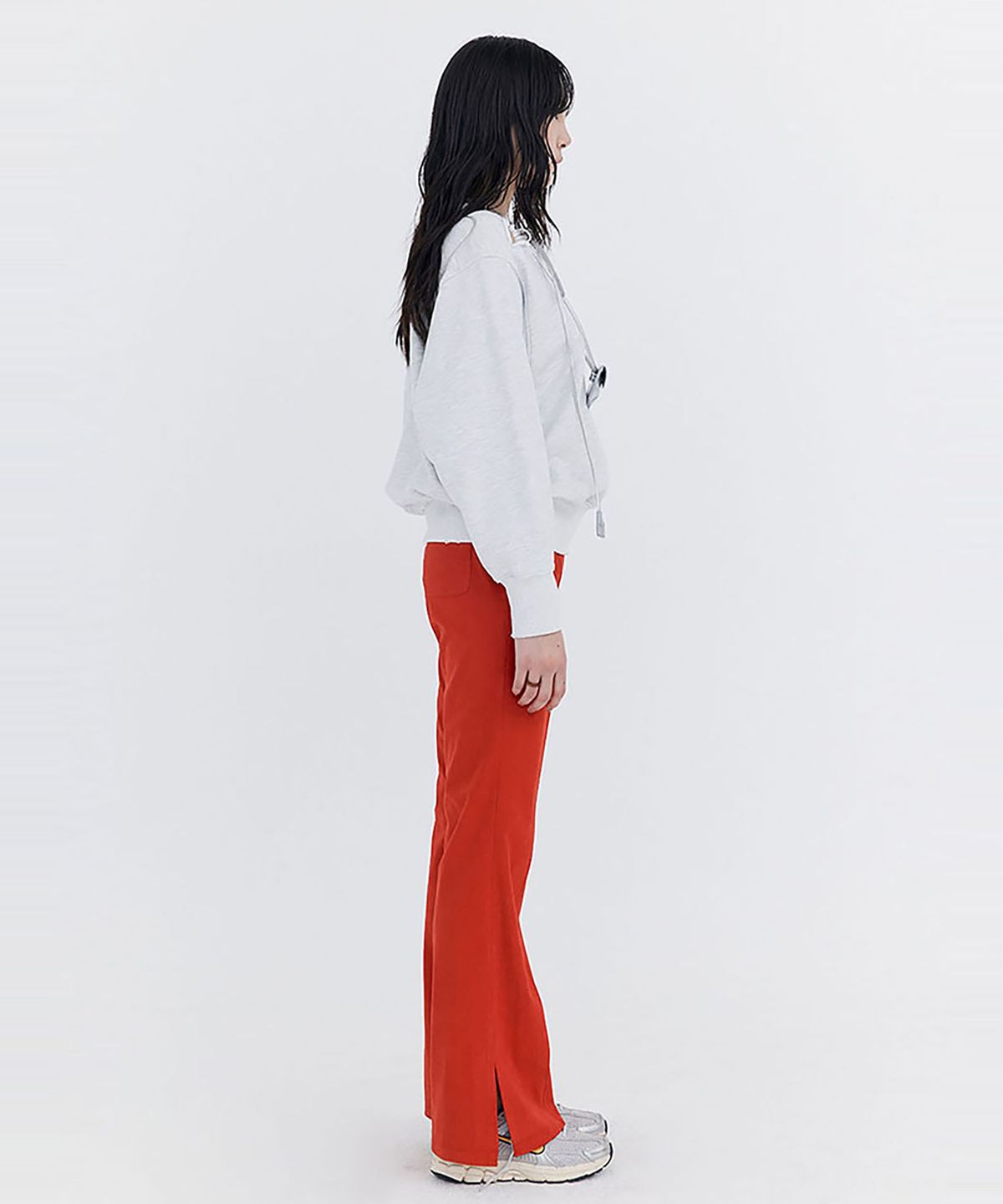 분더캄머(WNDERKAMMER) Damage V-neck sweatshirt_Melange(데미지 브이넥 스웻 셔츠_멜란지)