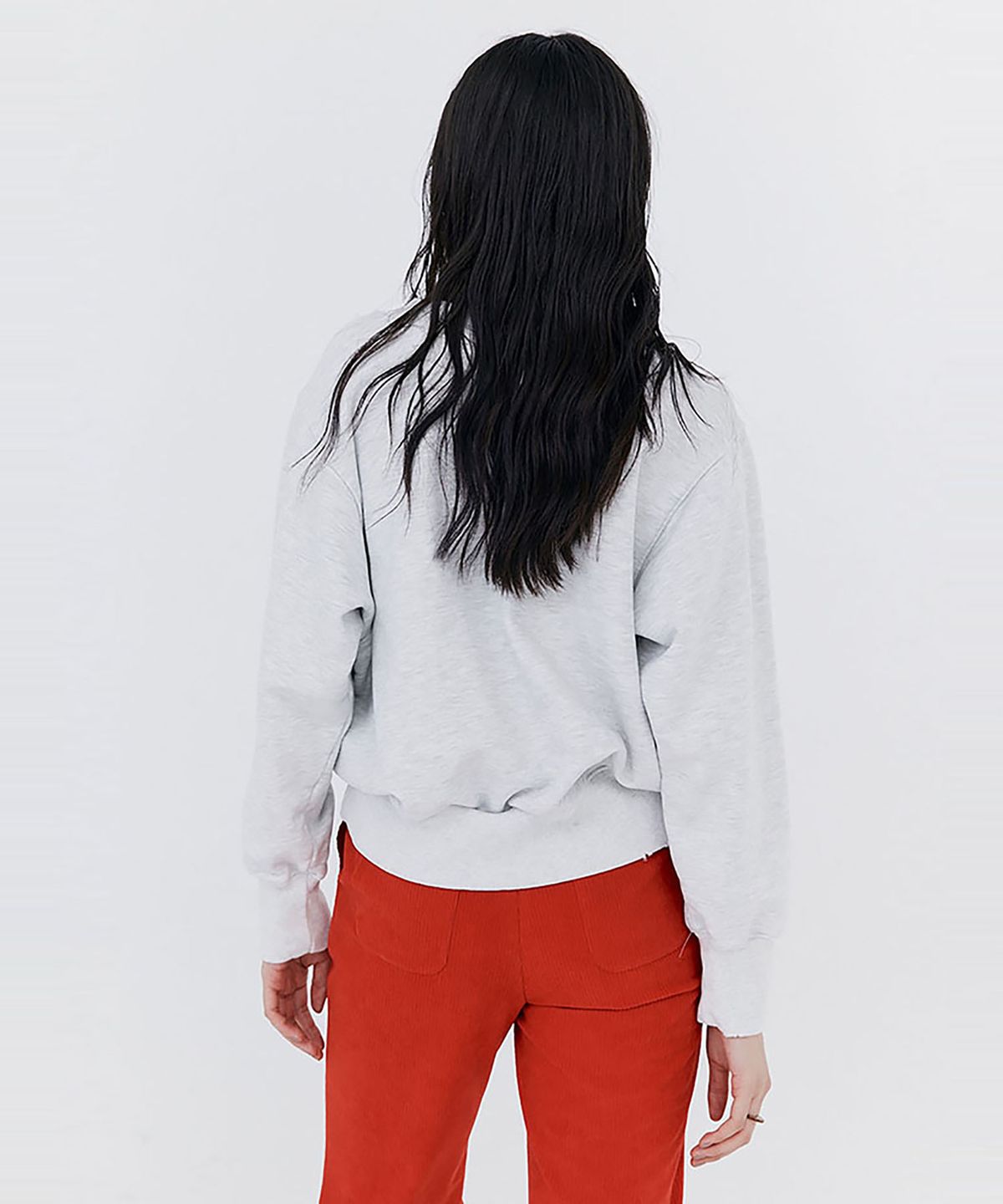 분더캄머(WNDERKAMMER) Damage V-neck sweatshirt_Melange(데미지 브이넥 스웻 셔츠_멜란지)