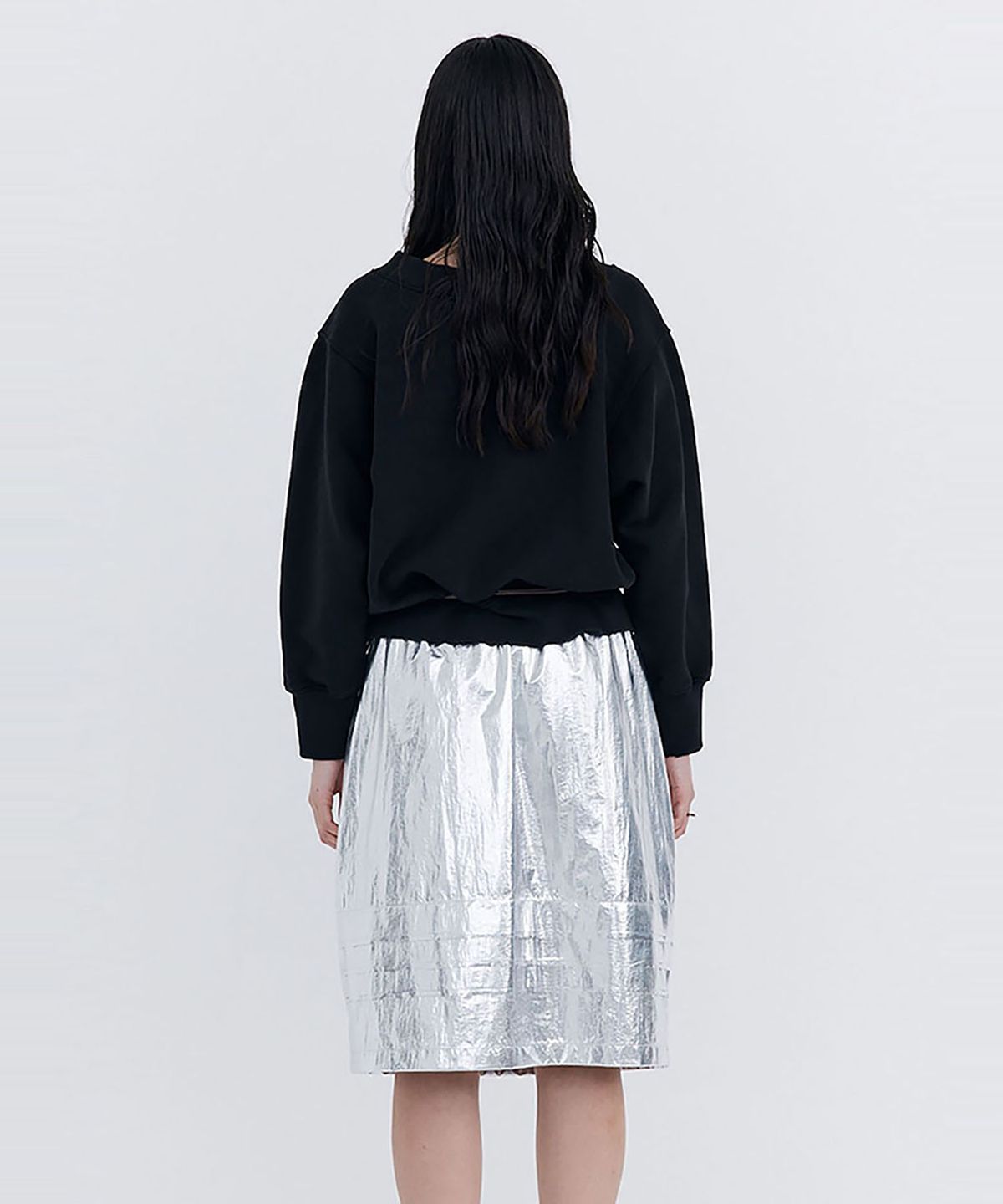 분더캄머(WNDERKAMMER) Damage V-neck sweatshirt_Black(데미지 브이넥 스웻 셔츠_블랙)