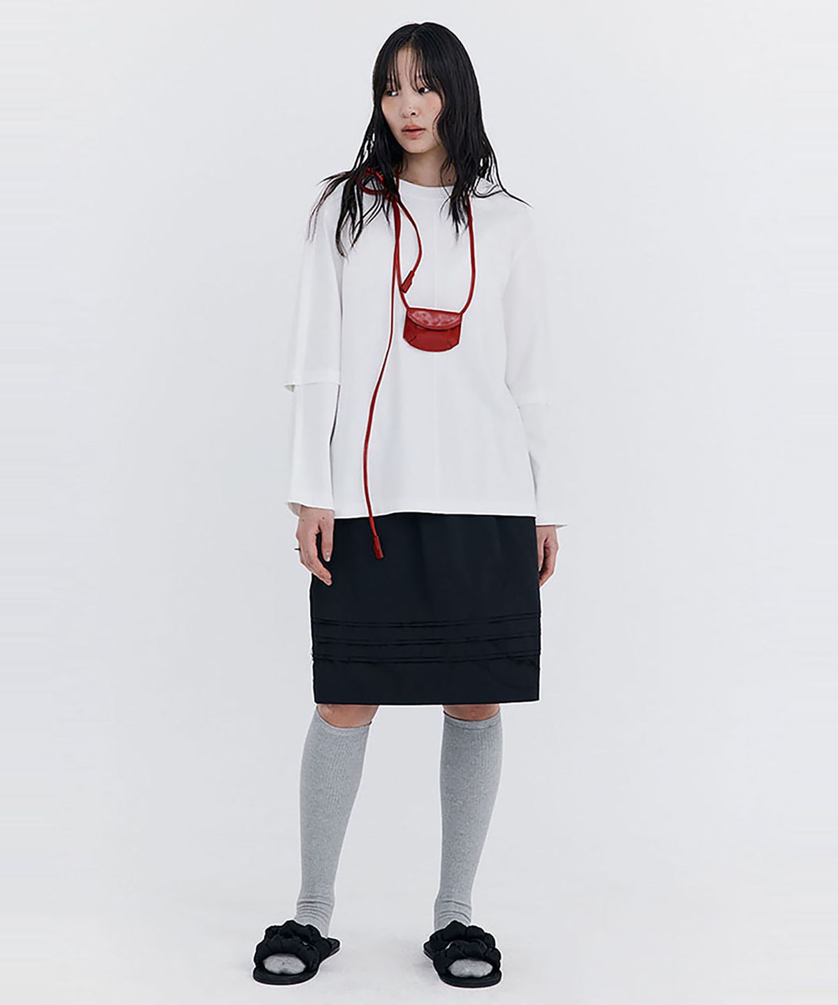 분더캄머(WNDERKAMMER) Open Point Boxy T-shirt_Ivory(오픈 포인트 박시 티셔츠_아이보리)