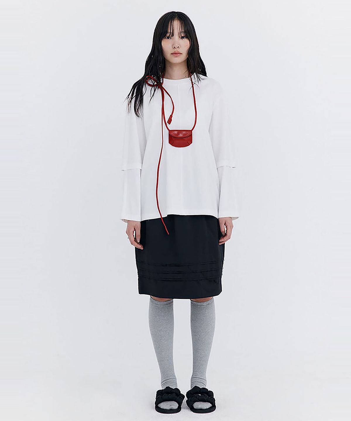 분더캄머(WNDERKAMMER) Open Point Boxy T-shirt_Ivory(오픈 포인트 박시 티셔츠_아이보리)