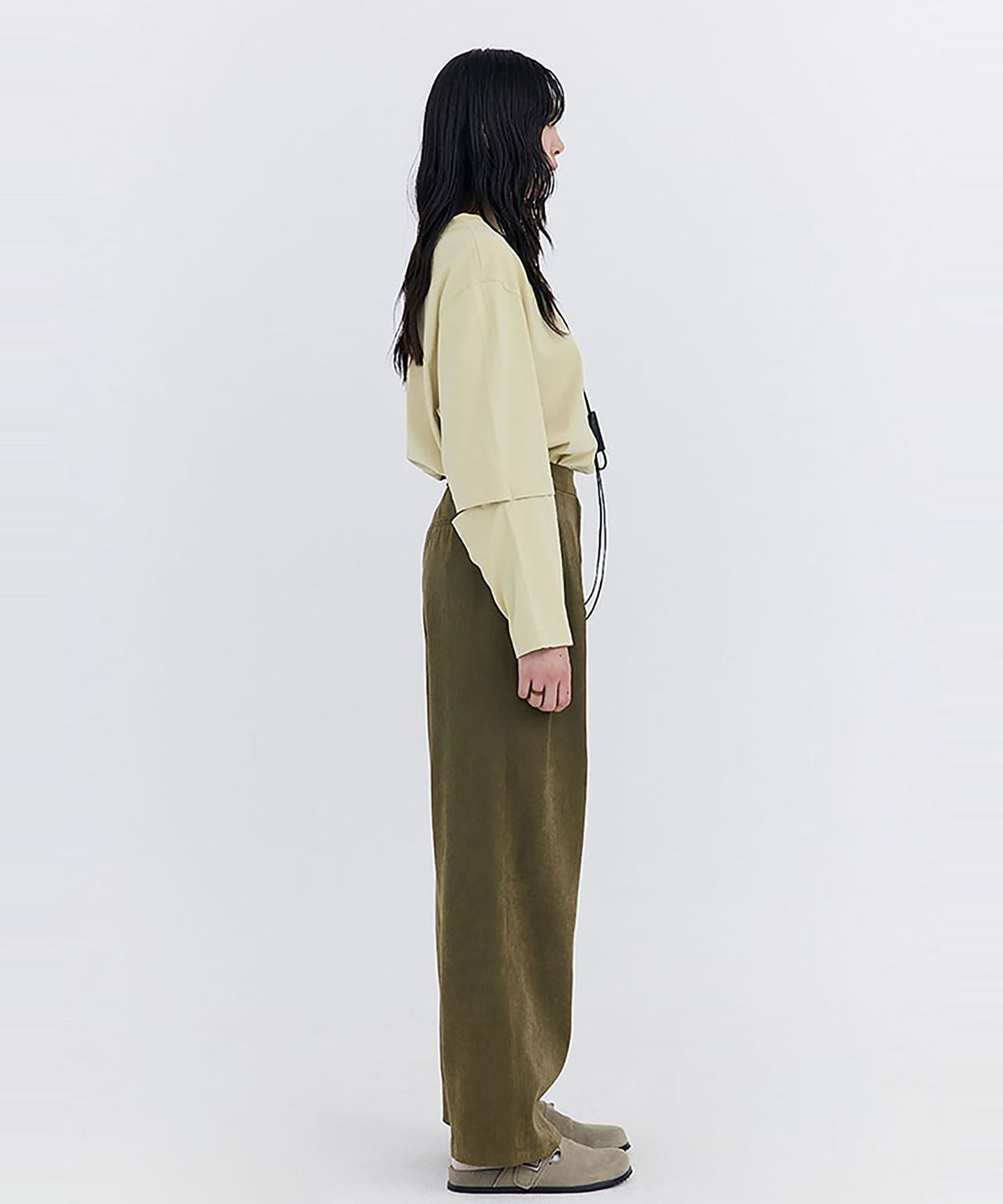 분더캄머(WNDERKAMMER) Open Point Boxy T-shirt_Yellow Green(오픈 포인트 박시 티셔츠_옐로우 그린)