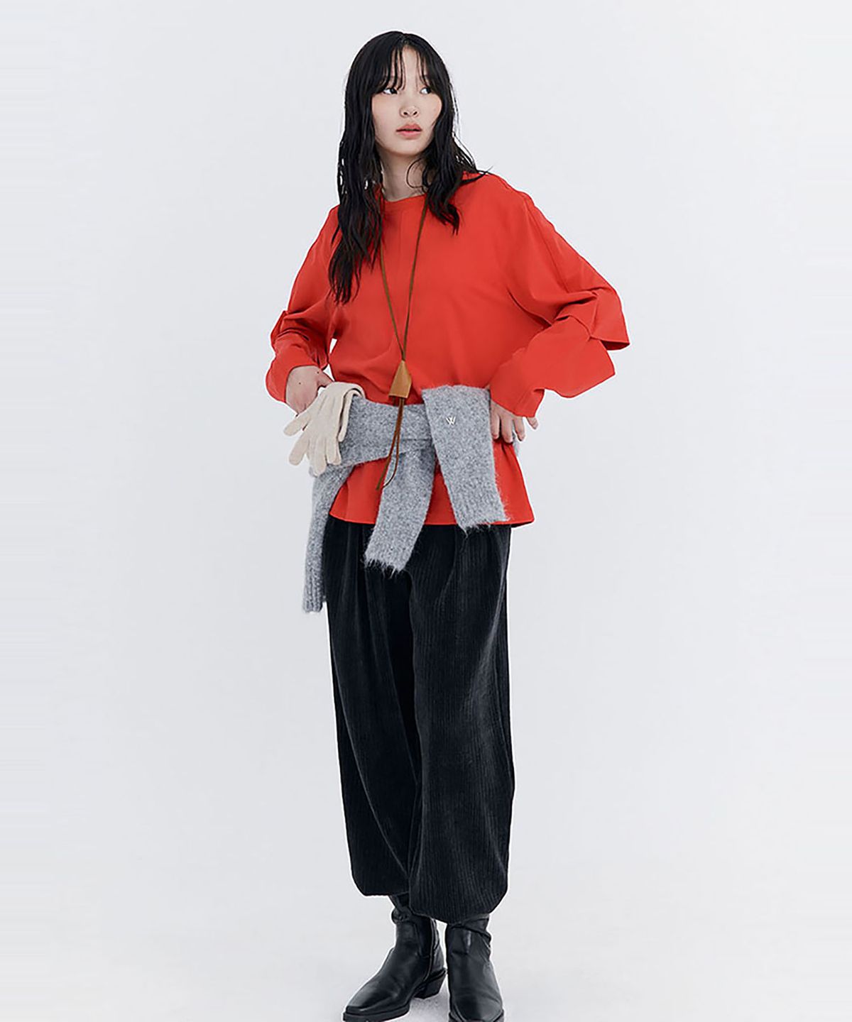 분더캄머(WNDERKAMMER) Open Point Boxy T-shirt_Red(오픈 포인트 박시 티셔츠_레드)