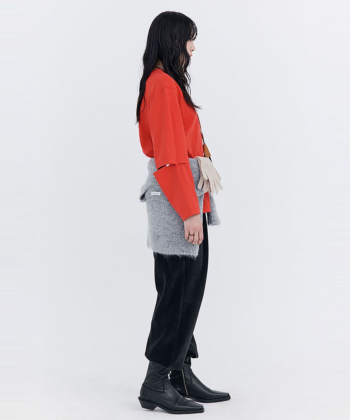 분더캄머(WNDERKAMMER) Open Point Boxy T-shirt_Red(오픈 포인트 박시 티셔츠_레드)