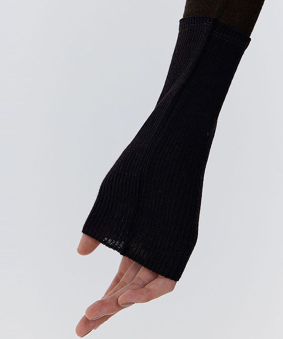 분더캄머(WNDERKAMMER) Knit Rib Half Turtleneck T-shirt_Brown(니트 립 하프 터틀넥 티셔츠_브라운)
