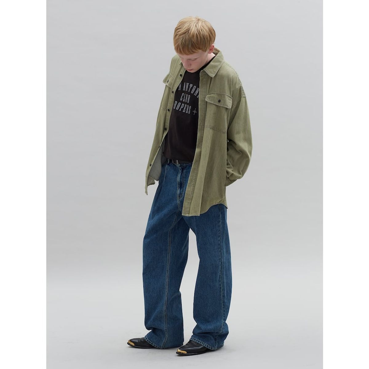 샌드 사운드(SAND SOUND) Vintage Dying Shirt  Khaki