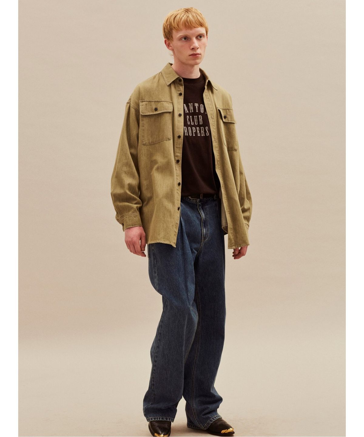 샌드 사운드(SAND SOUND) Vintage Dying Shirt  Khaki