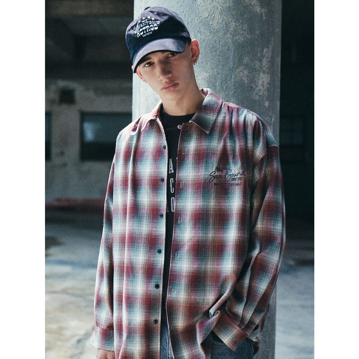 샌드 사운드(SAND SOUND) Ombre Checkered Shirt  Red