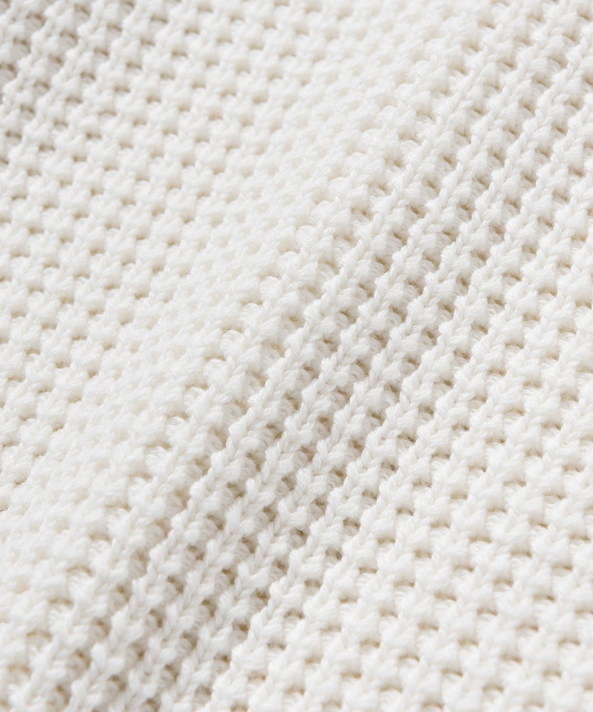 니티드(KNITTED) 헤비 와플 라운드 니트 IVORY