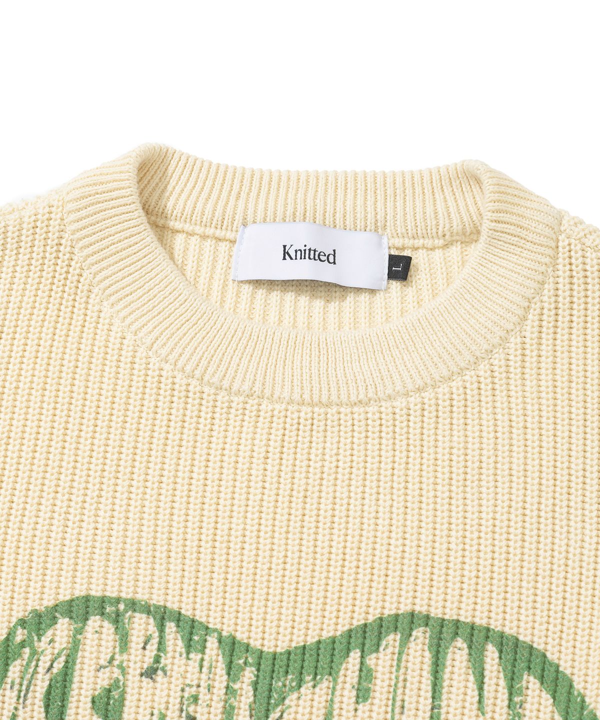 니티드(KNITTED) 빈티지 하트 라운드 니트 OATMEAL