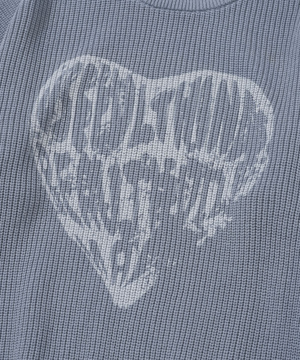 니티드(KNITTED) 빈티지 하트 라운드 니트 STONE BLUE