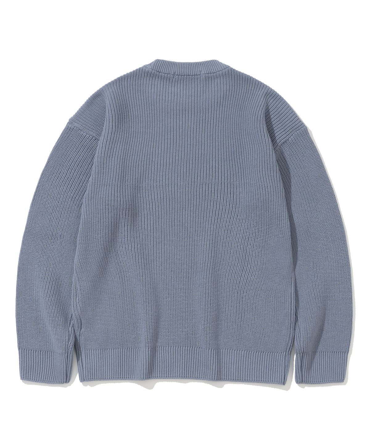 니티드(KNITTED) 빈티지 하트 라운드 니트 STONE BLUE