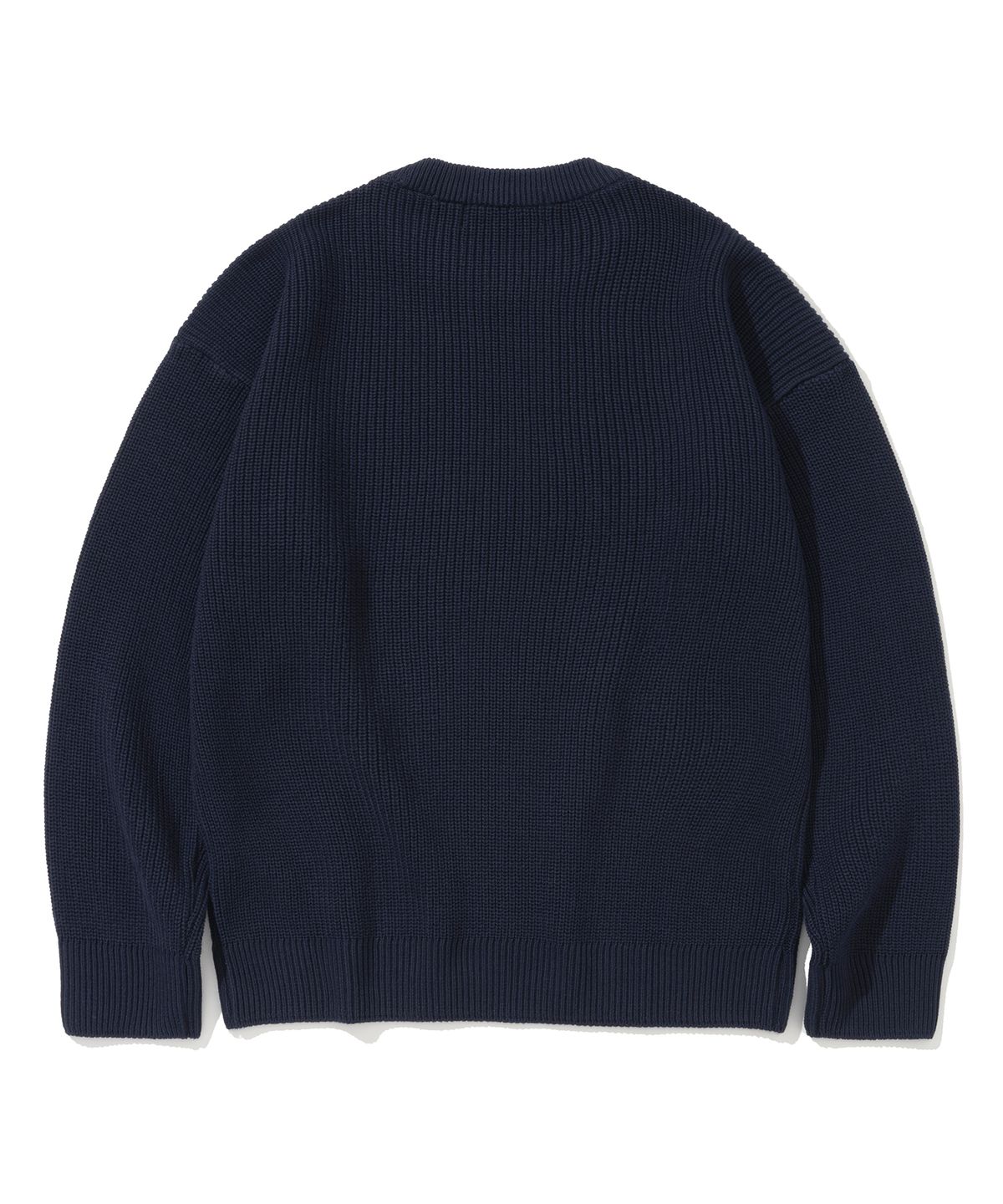니티드(KNITTED) 빈티지 하트 라운드 니트 NAVY