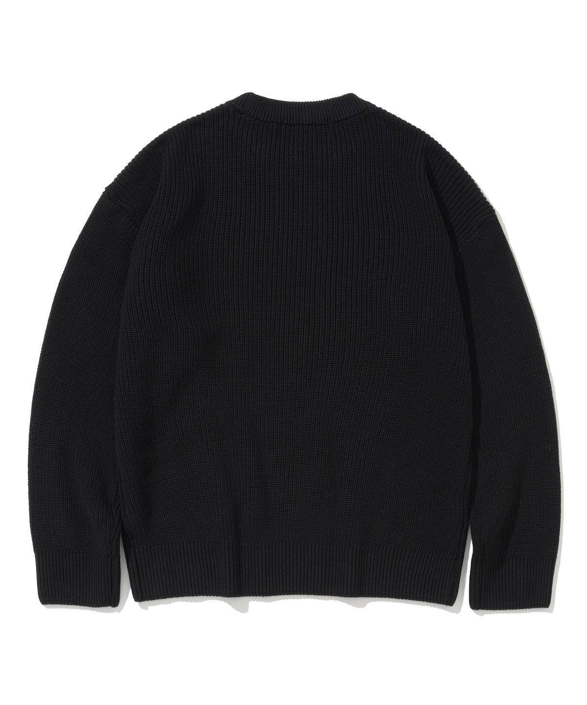 니티드(KNITTED) 빈티지 하트 라운드 니트 BLACK