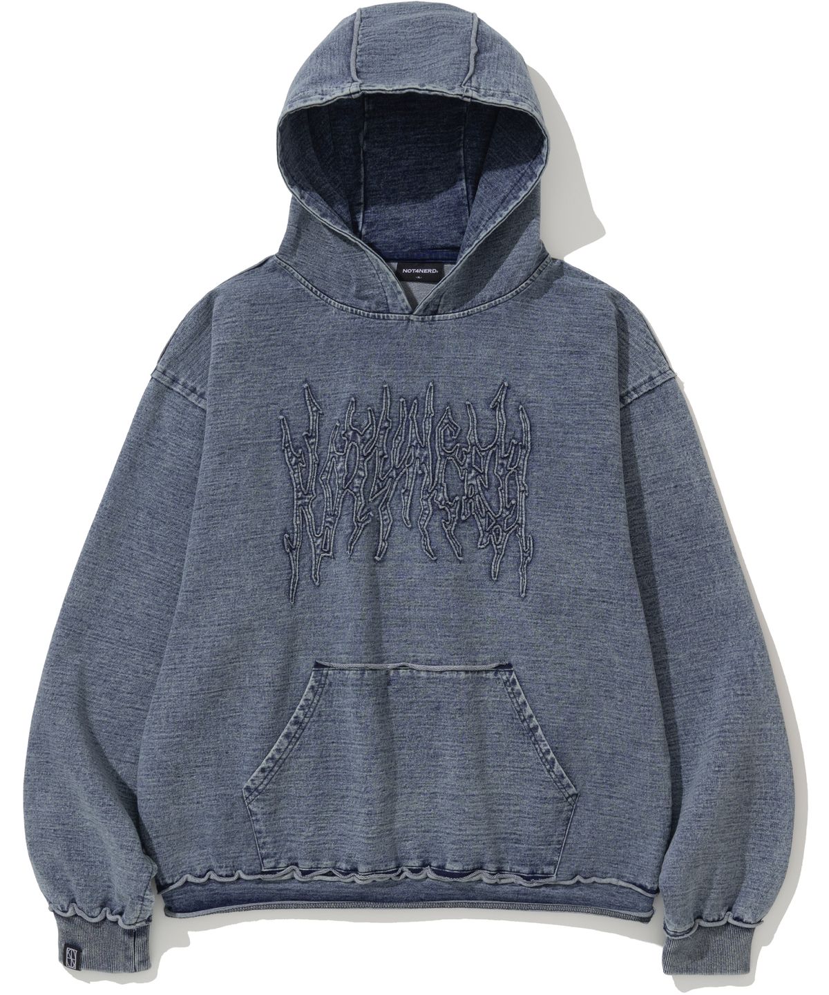 낫포너드(NOT4NERD) Offshoot Logo Denim Hood - Deep Blue
