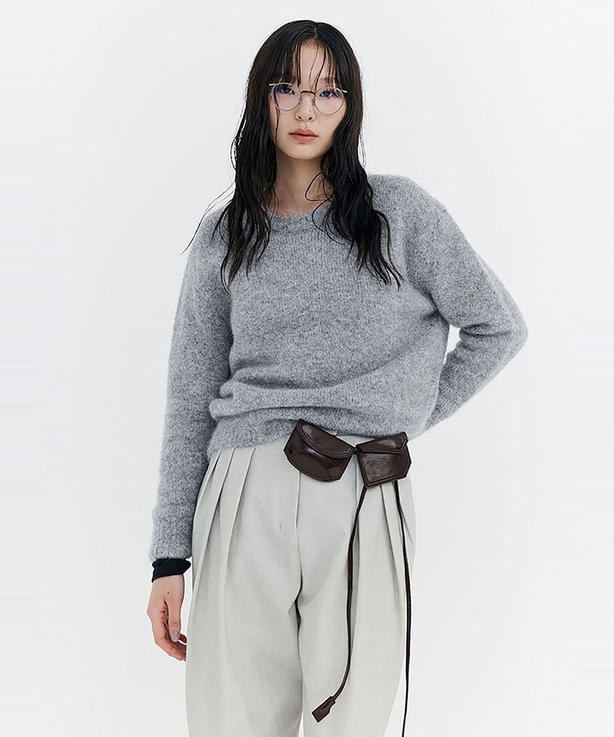 분더캄머(WNDERKAMMER) Washed Cotton Wide Pants_Grey(워싱 코튼 와이드 팬츠_그레이)