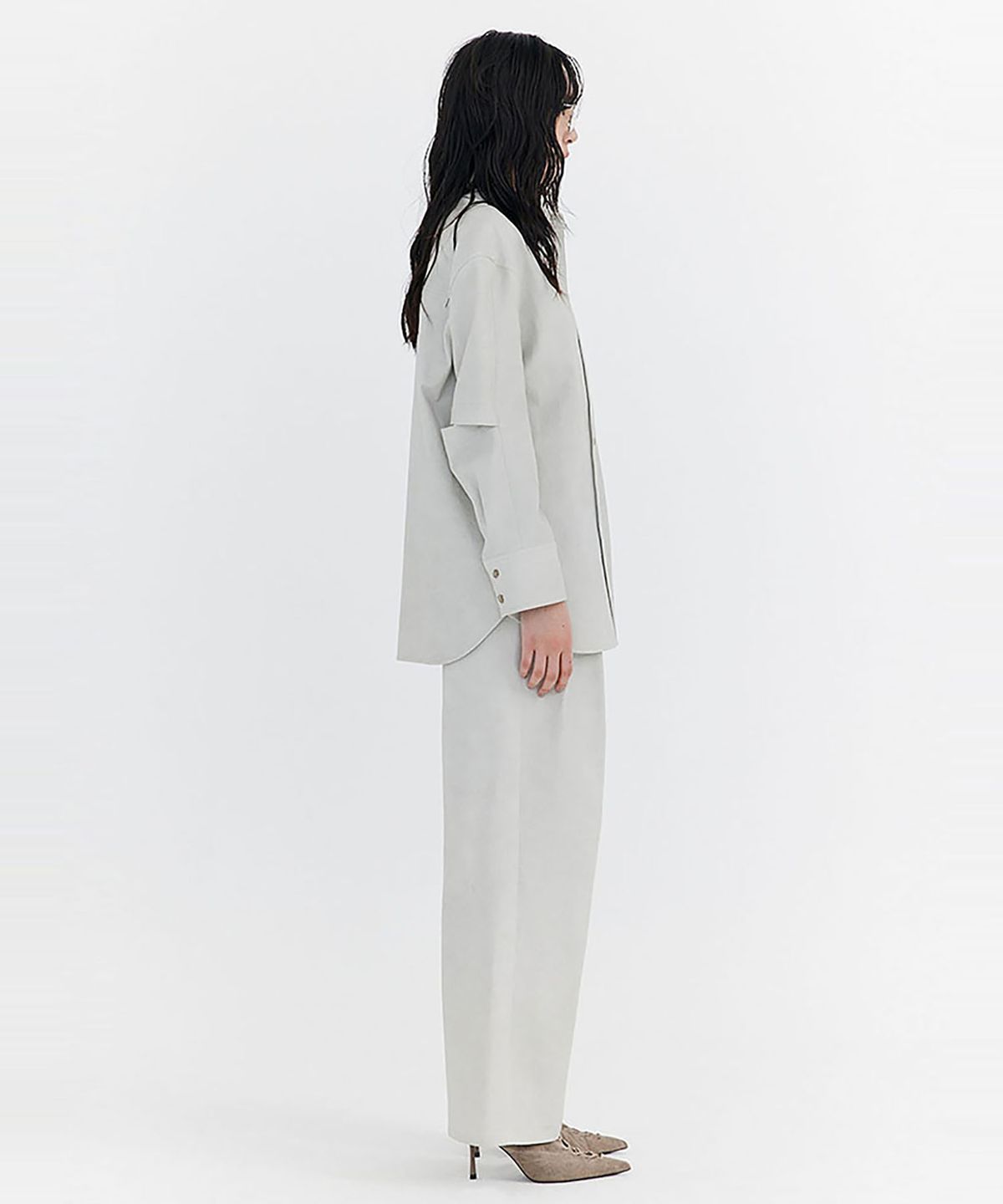분더캄머(WNDERKAMMER) Washed Cotton Wide Pants_Grey(워싱 코튼 와이드 팬츠_그레이)