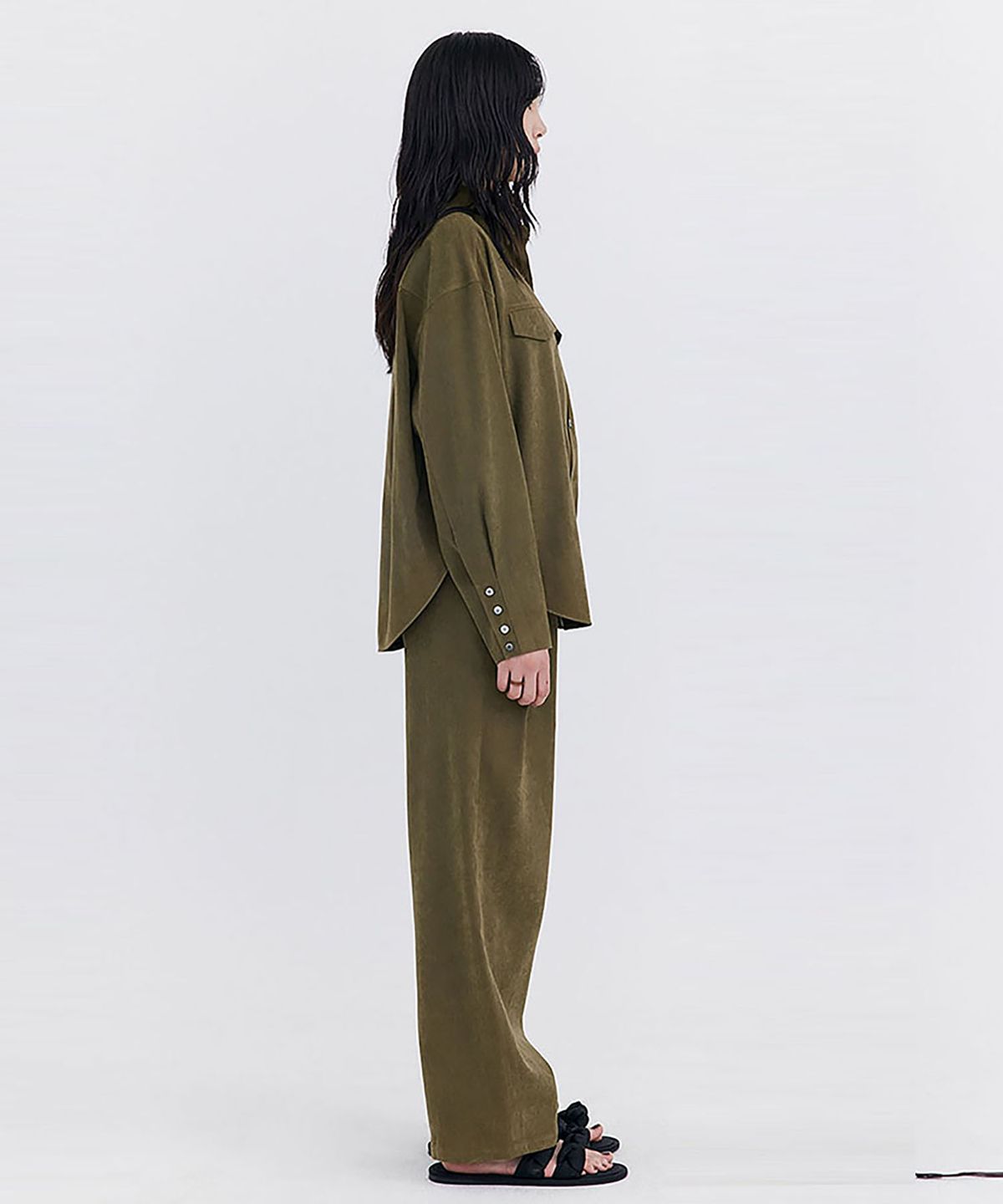 분더캄머(WNDERKAMMER) Cupra Wide Pants_Khaki(큐프라 와이드 팬츠_카키)
