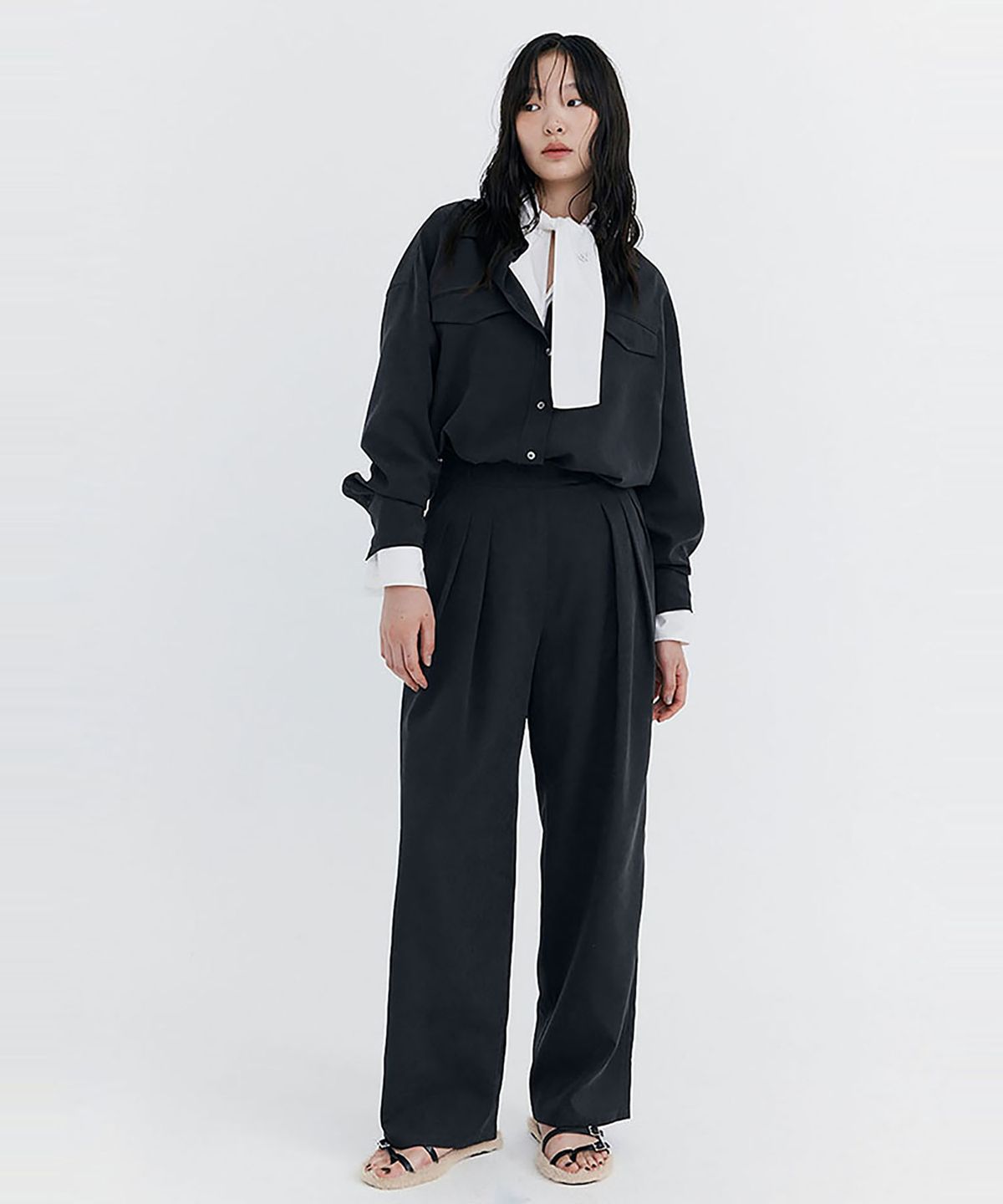 분더캄머(WNDERKAMMER) Cupra Wide Pants_Charcoal(큐프라 와이드 팬츠_차콜)