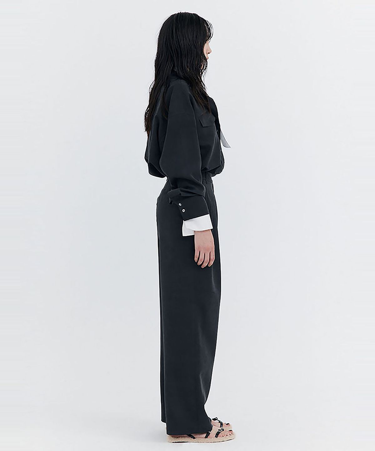 분더캄머(WNDERKAMMER) Cupra Wide Pants_Charcoal(큐프라 와이드 팬츠_차콜)