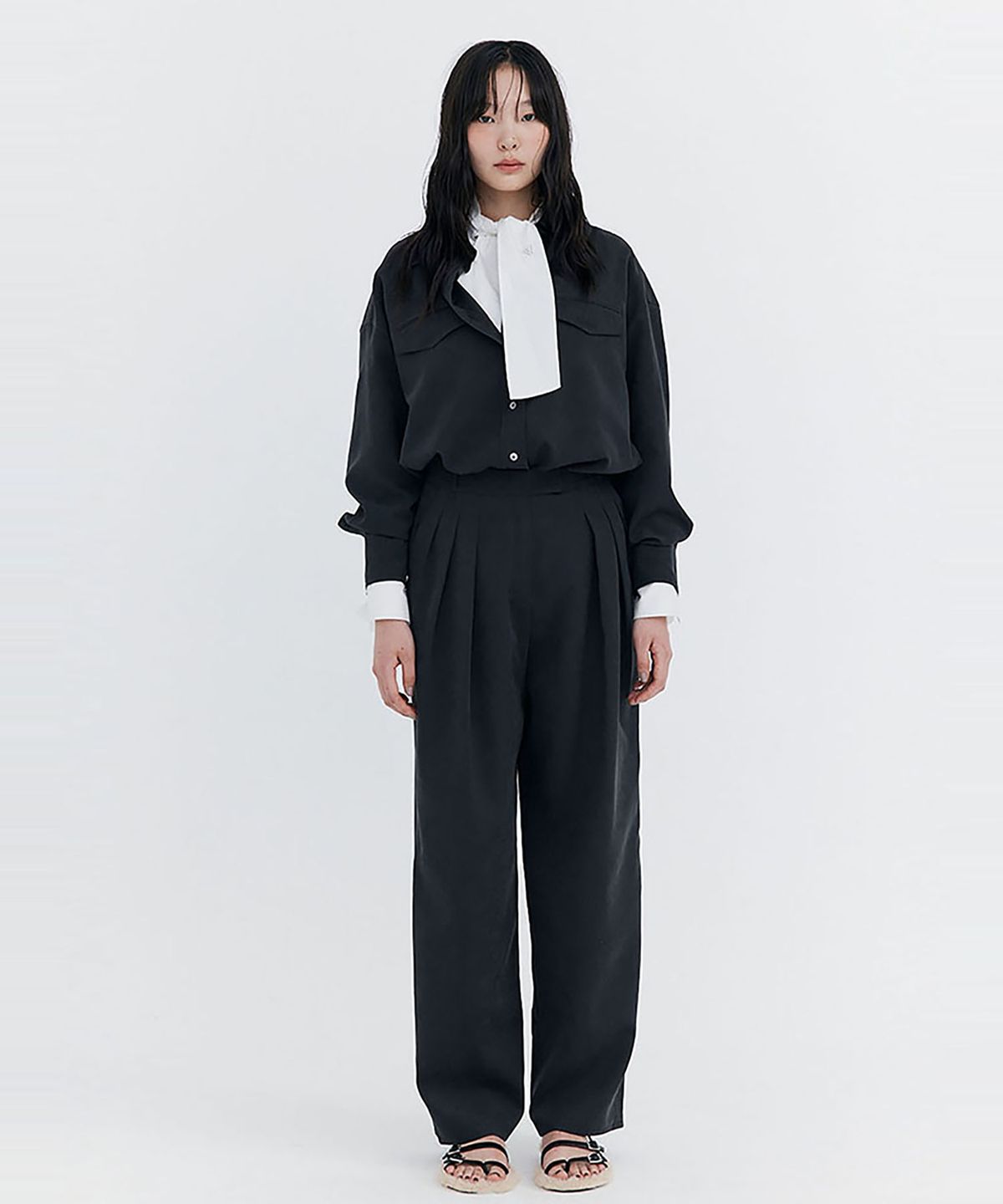 분더캄머(WNDERKAMMER) Cupra Wide Pants_Charcoal(큐프라 와이드 팬츠_차콜)