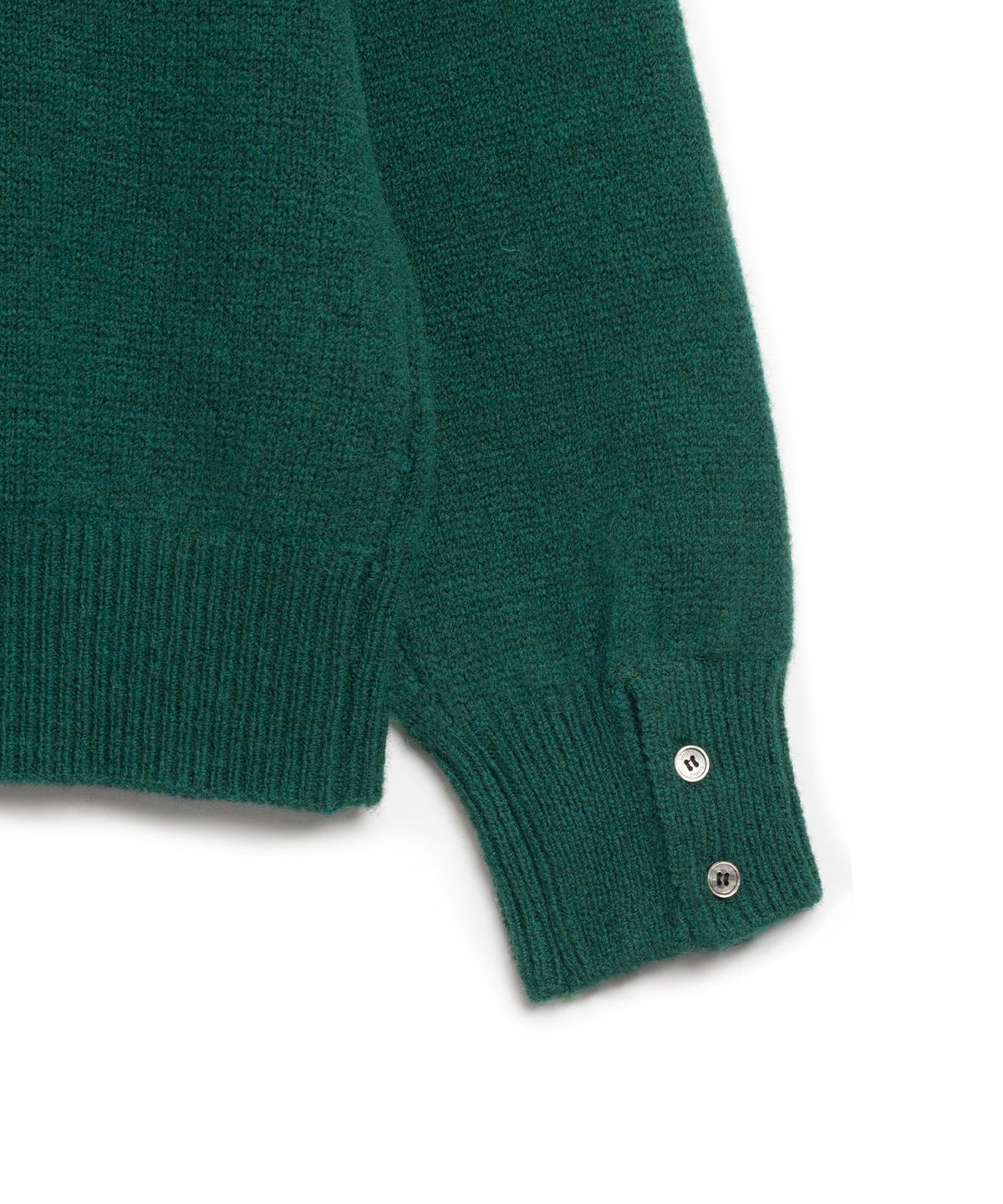 니티드(KNITTED) 쉐기독 울 100% 라운드 니트 DARK GREEN