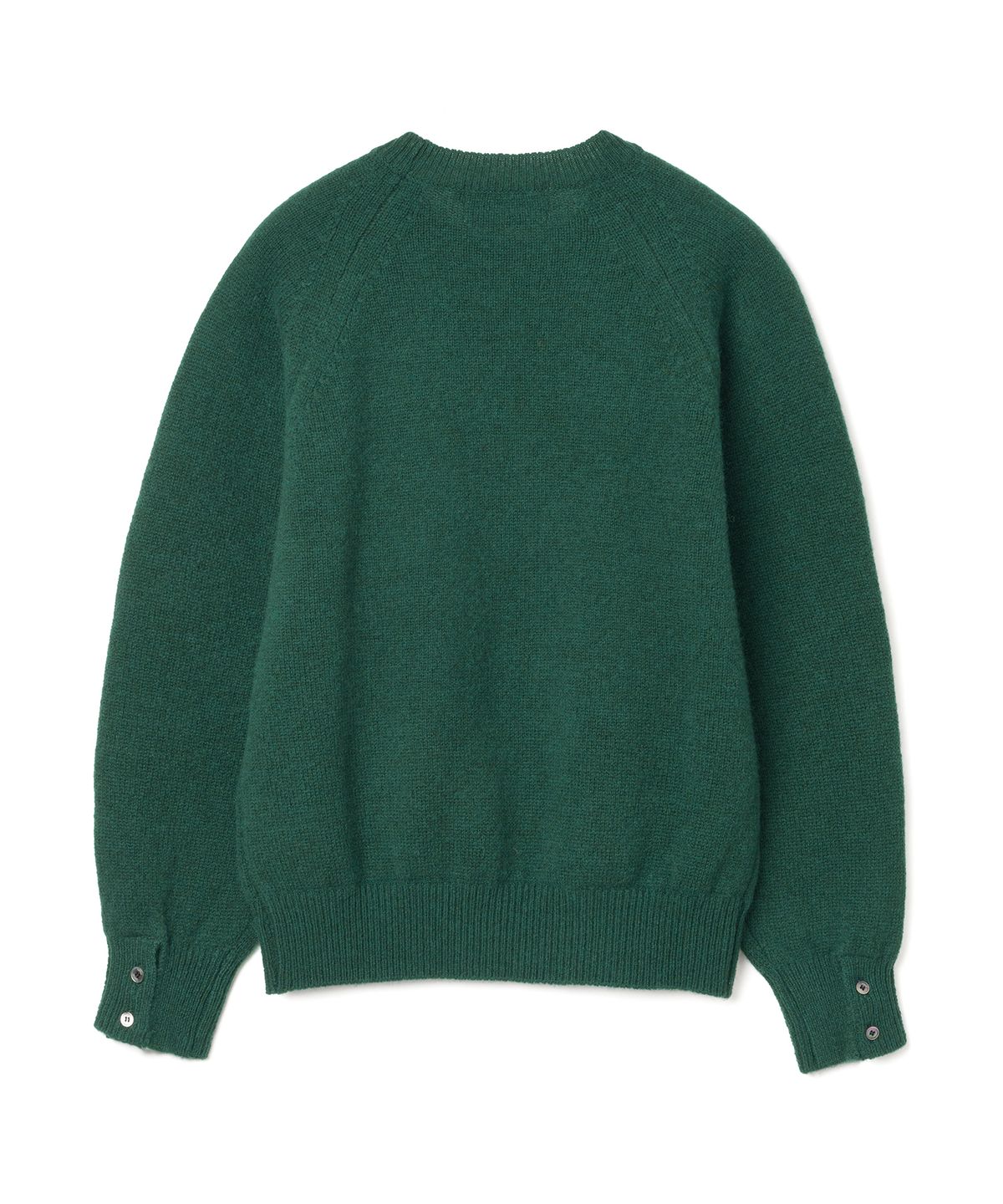 니티드(KNITTED) 쉐기독 울 100% 라운드 니트 DARK GREEN