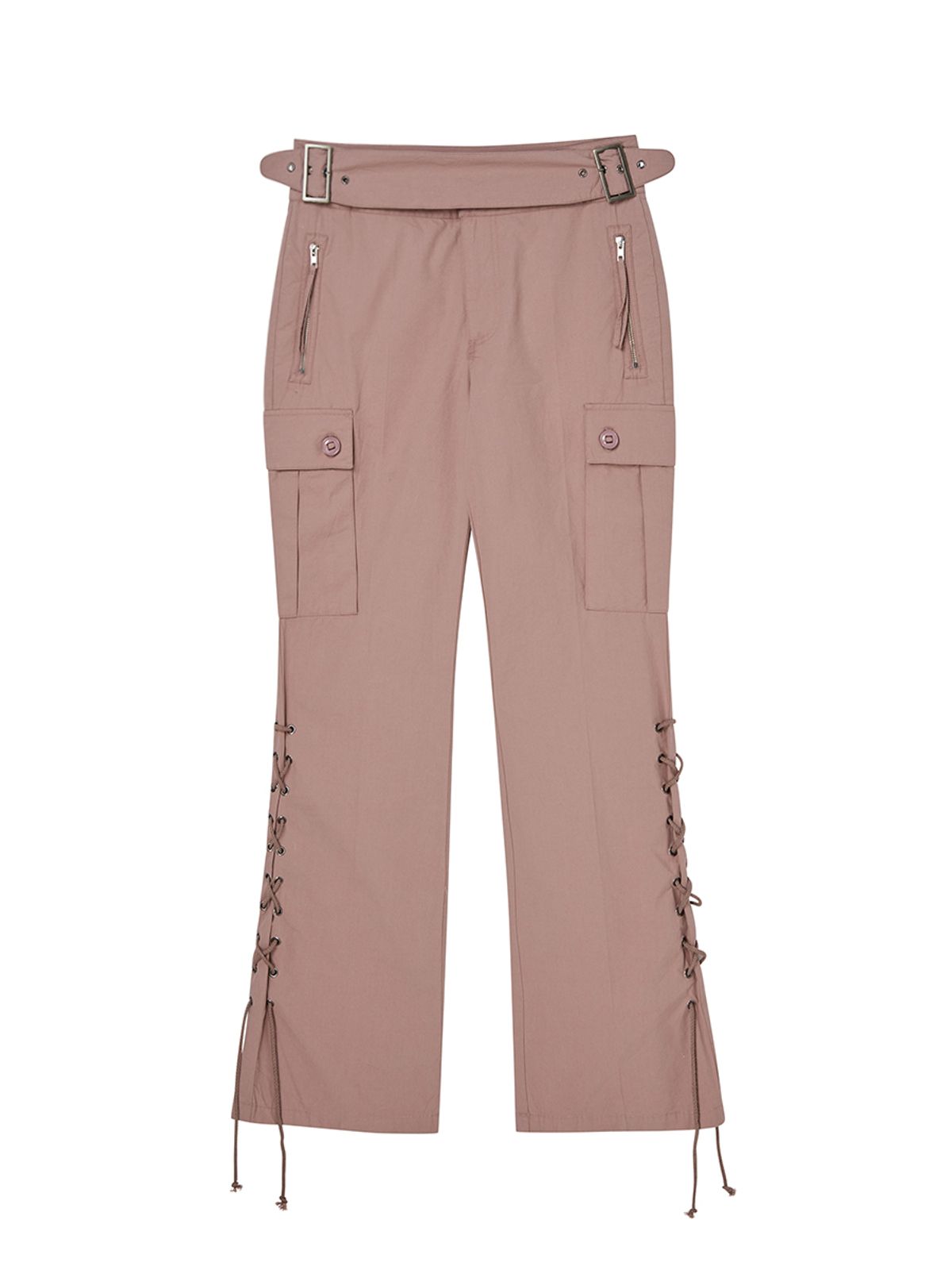 엔와이엑스엑스(NYXX) EYELET KNOT CARGO PANTS DUSTY PINK