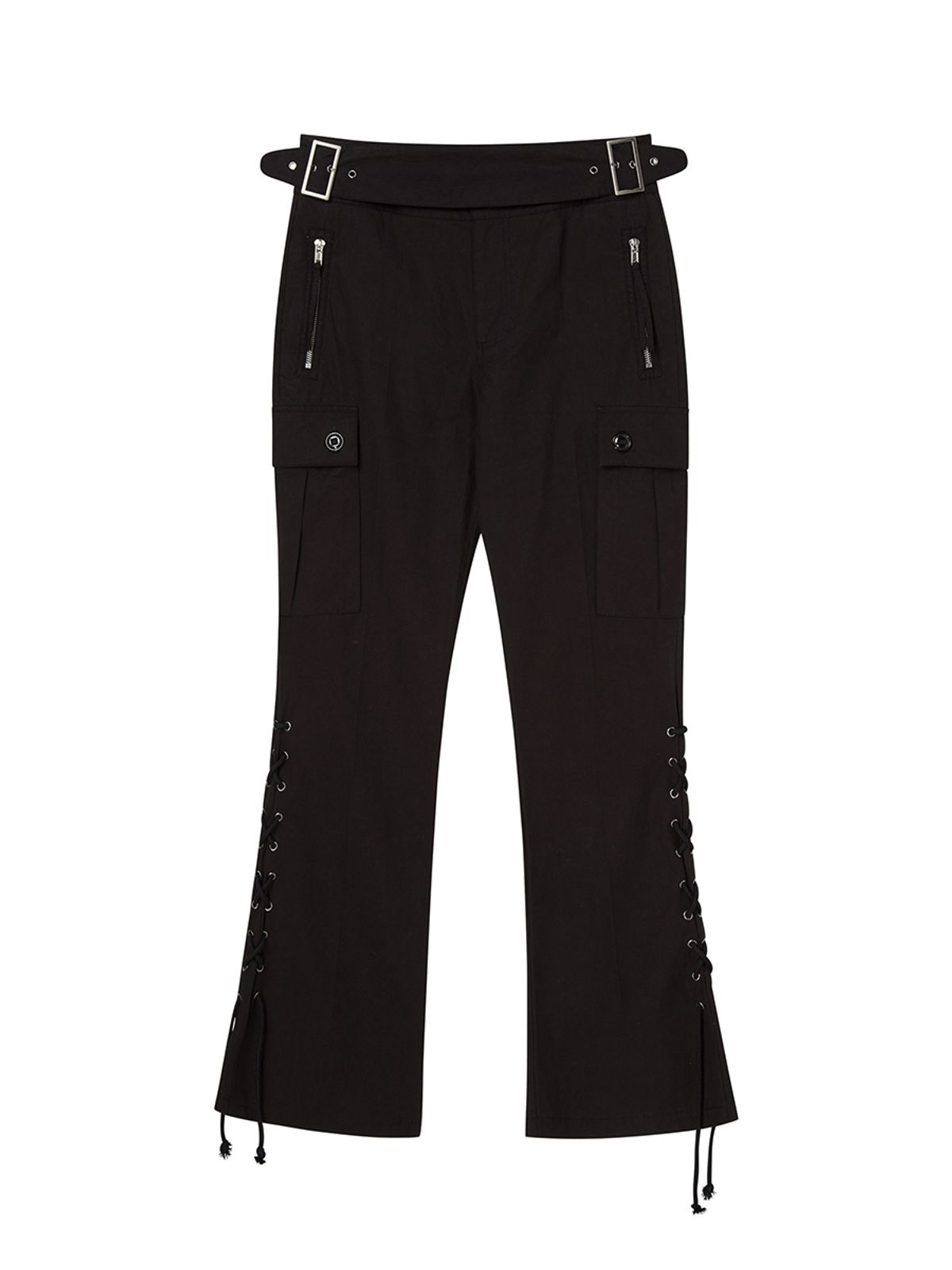 엔와이엑스엑스(NYXX) EYELET KNOT CARGO PANTS BLACK