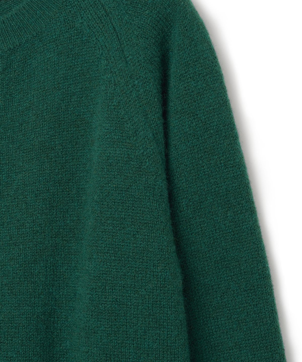 니티드(KNITTED) 쉐기독 울 100 라운드 가디건 DARK GREEN