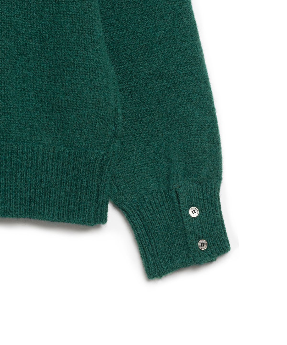 니티드(KNITTED) 쉐기독 울 100 라운드 가디건 DARK GREEN