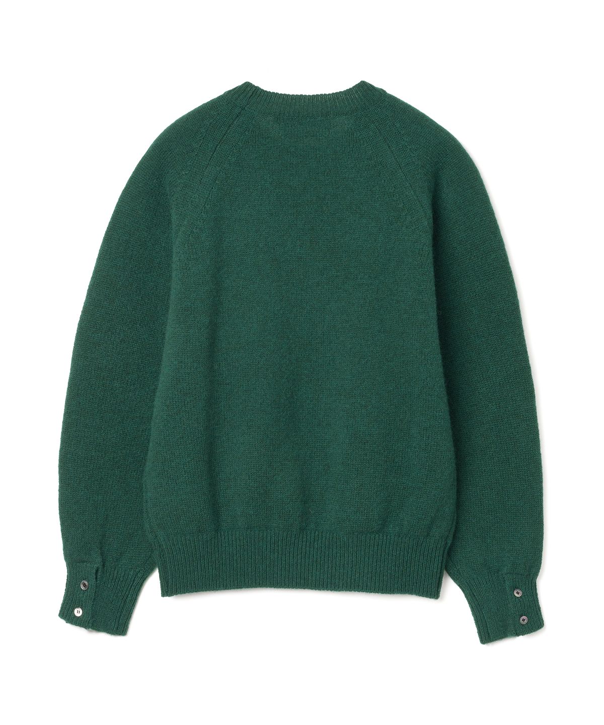 니티드(KNITTED) 쉐기독 울 100 라운드 가디건 DARK GREEN